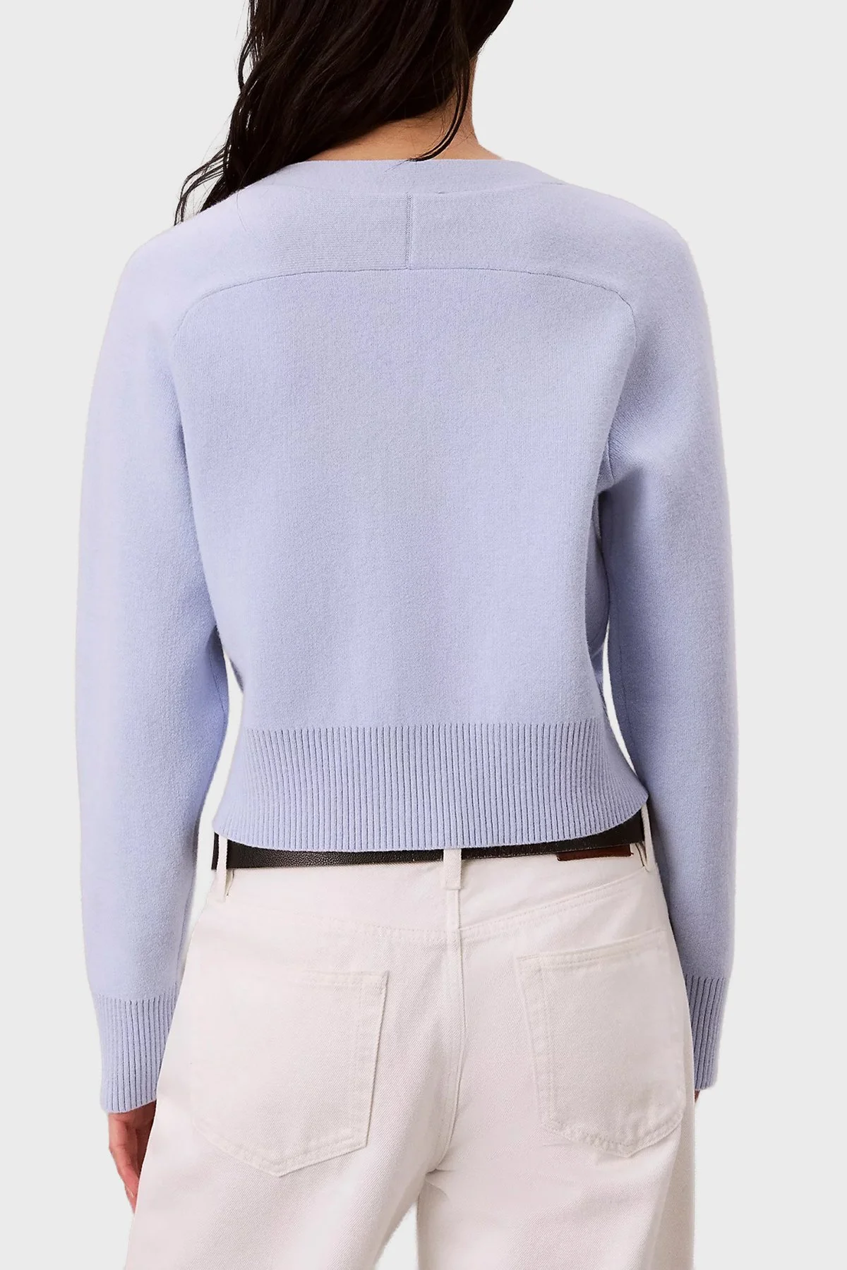 Calvin Klein Yün Karışımlı V Yaka Düğmeli LV044H327GC3Q Kadın Hırka LV044H327G C3Q Lila - 9