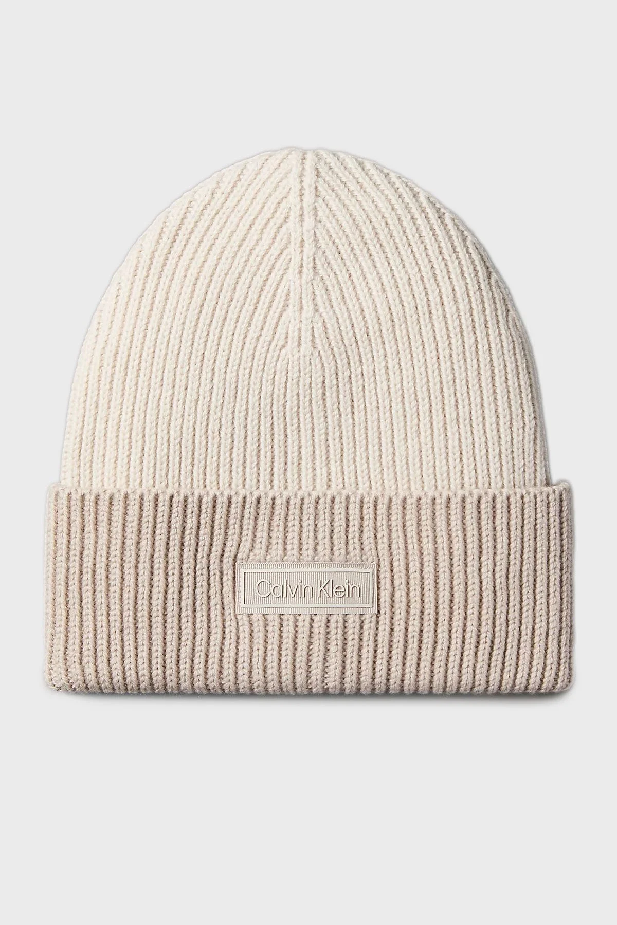 Calvin Klein Yün ve Kaşmir Karışımlı Logolu LV04D8029G67U Erkek Bere LV04D8029G 67U BEYAZ - 1