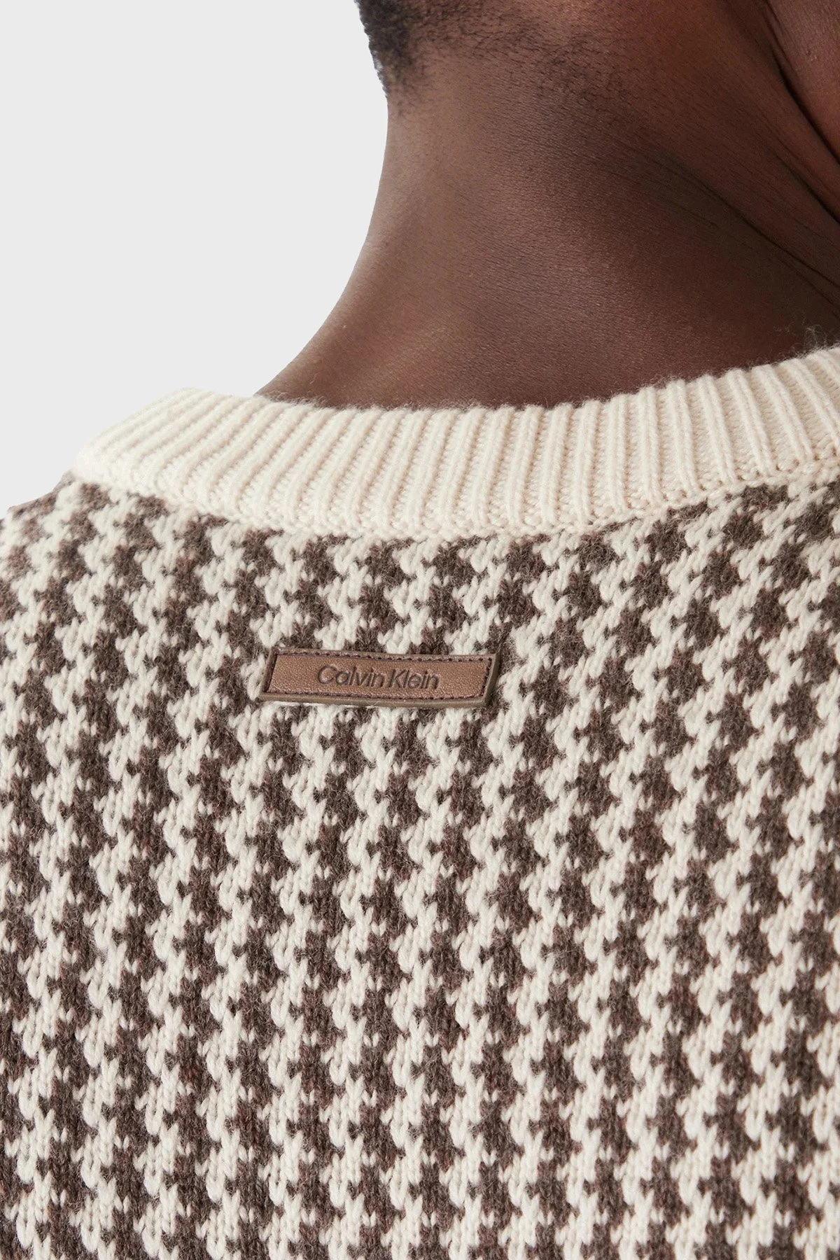 Calvin Klein Yünlü Regular Fit Bisiklet Yaka Örme LV04LD306GGPF Erkek Kazak LV04LD306G GPF KAHVE - 5