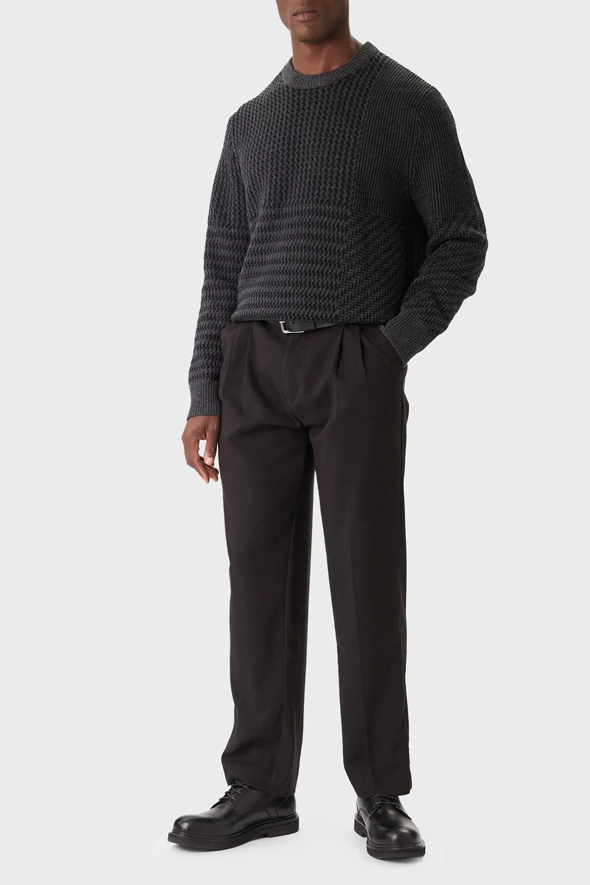 Calvin Klein Yünlü Regular Fit Bisiklet Yaka Örme LV04LD306GP81 Erkek Kazak LV04LD306G P81 GRİ - 2