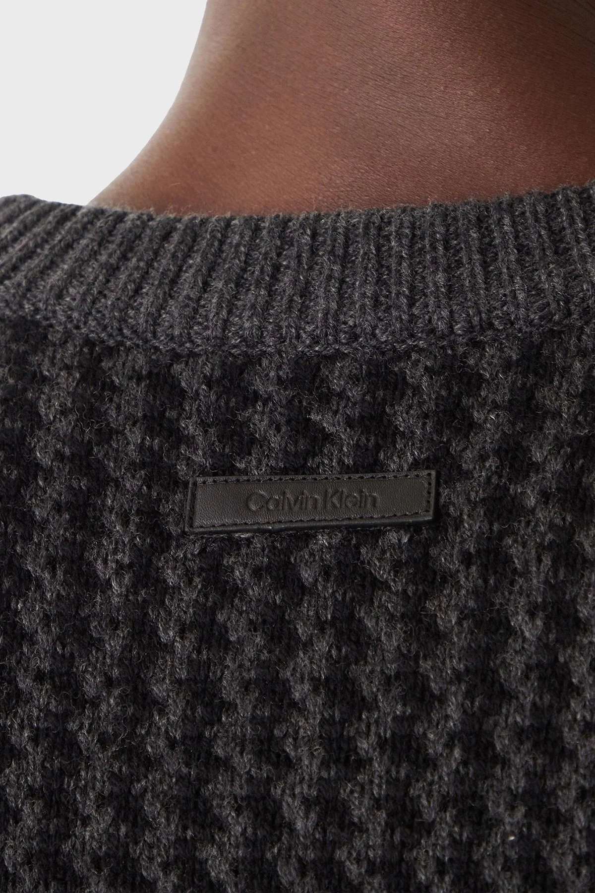 Calvin Klein Yünlü Regular Fit Bisiklet Yaka Örme LV04LD306GP81 Erkek Kazak LV04LD306G P81 GRİ - 4
