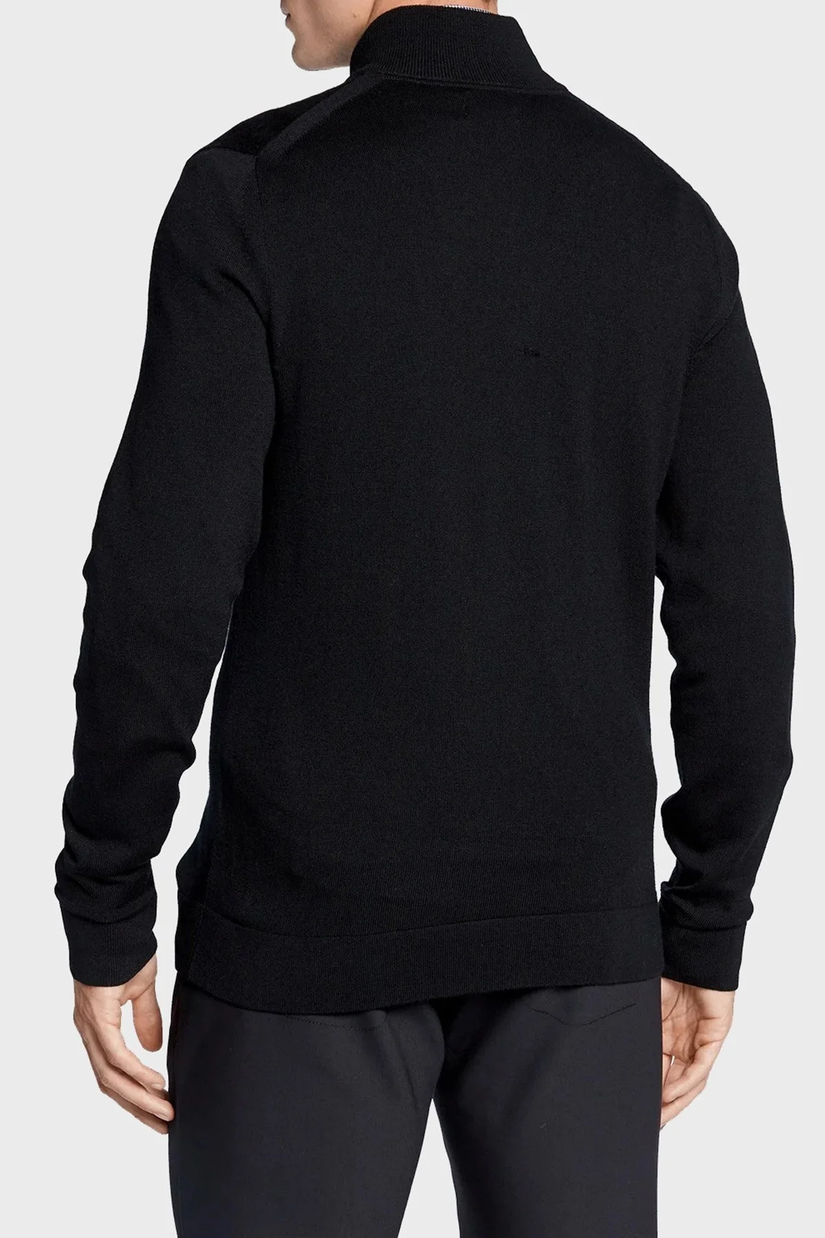 Calvin Klein Yünlü Regular Fit Fermuarlı Dik Yaka K10K110422BEH Erkek Hırka K10K110422 BEH SİYAH - 2