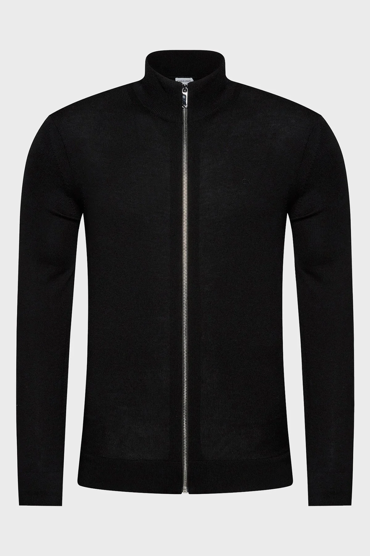 Calvin Klein Yünlü Regular Fit Fermuarlı Dik Yaka K10K110422BEH Erkek Hırka K10K110422 BEH SİYAH - 5