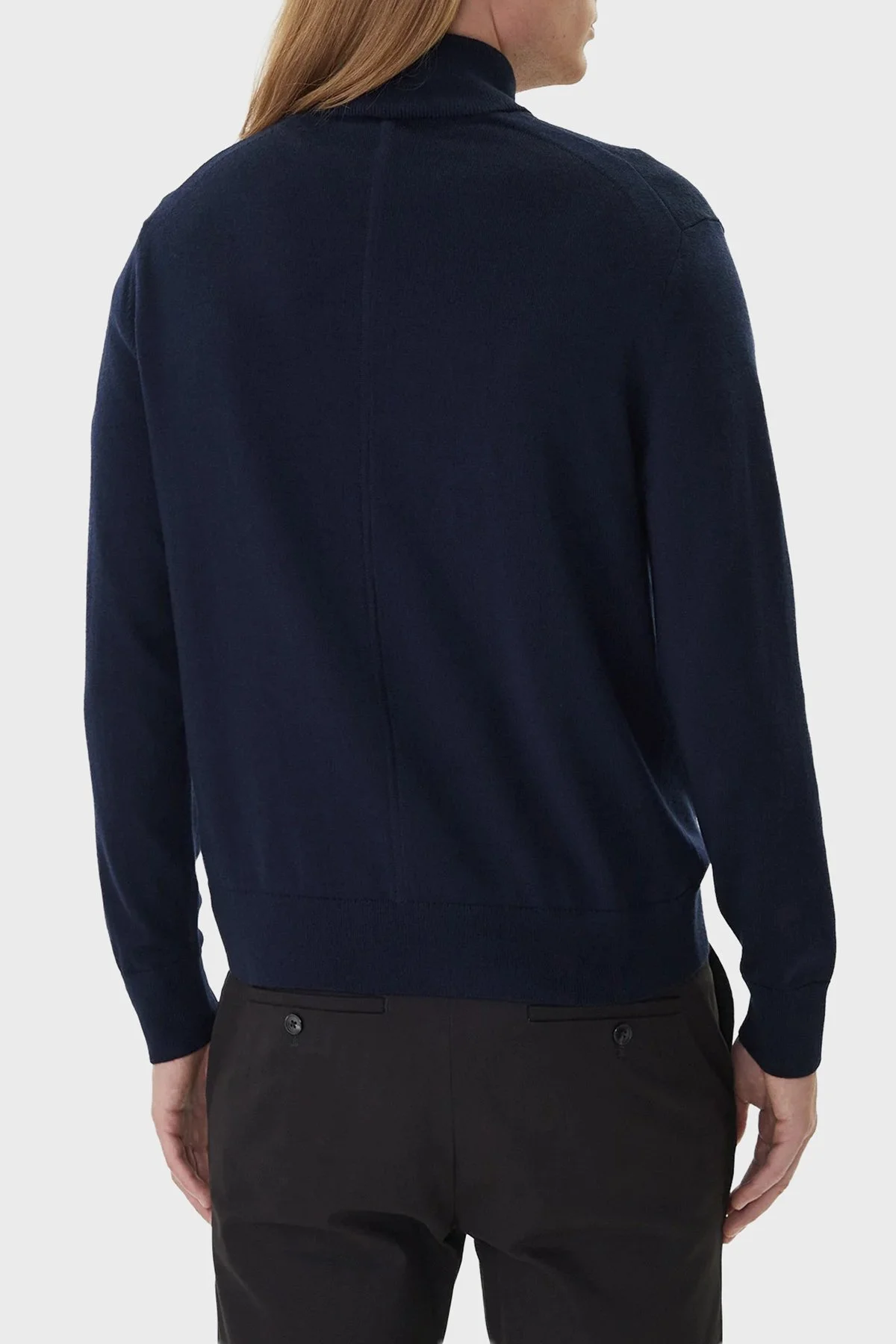 Calvin Klein Yünlü Regular Fit Yarım Fermuarlı Dik Yaka LV04LD318GCEF Erkek Kazak LV04LD318G CEF LACİVERT - 3