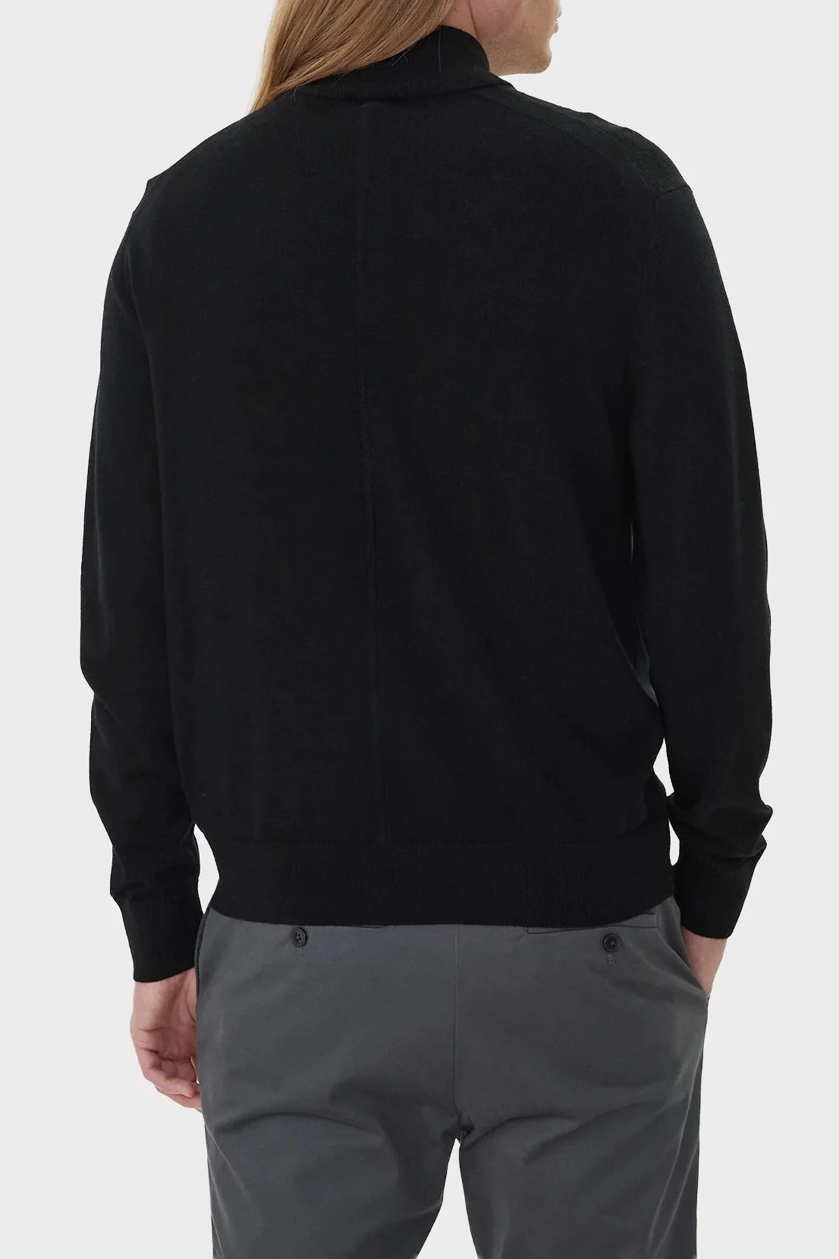 Calvin Klein Yünlü Regular Fit Yarım Fermuarlı Dik Yaka LV04LD318GUB1 Erkek Kazak LV04LD318G UB1 SİYAH - 3