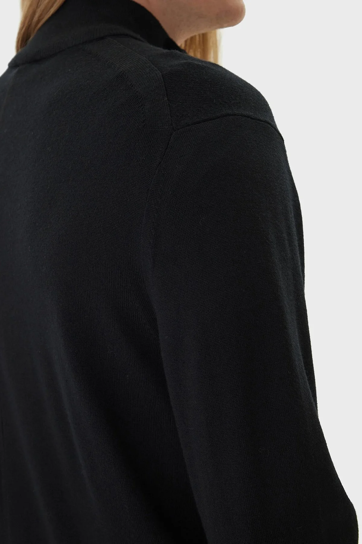 Calvin Klein Yünlü Regular Fit Yarım Fermuarlı Dik Yaka LV04LD318GUB1 Erkek Kazak LV04LD318G UB1 SİYAH - 5