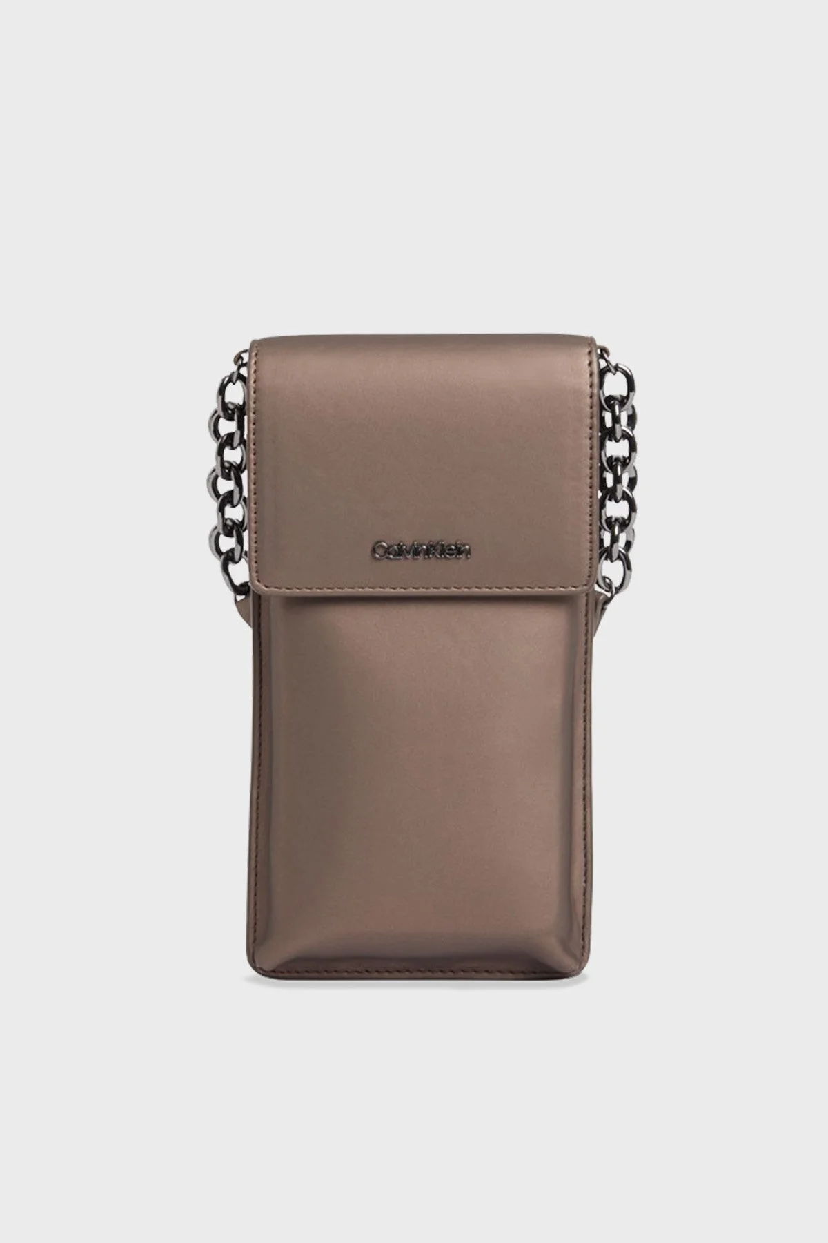 Calvin Klein Zincir Detay Askılı Telefon Bayan Cüzdan K60K610230 PBN KAHVE - 1