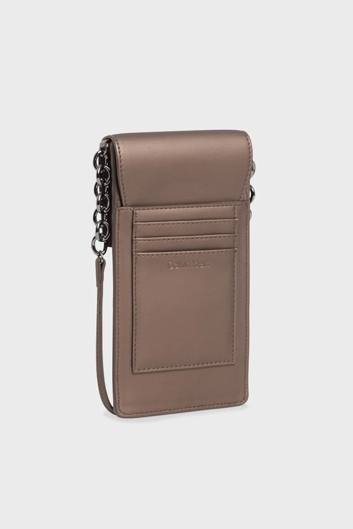 Calvin Klein Zincir Detay Askılı Telefon Bayan Cüzdan K60K610230 PBN KAHVE - 2
