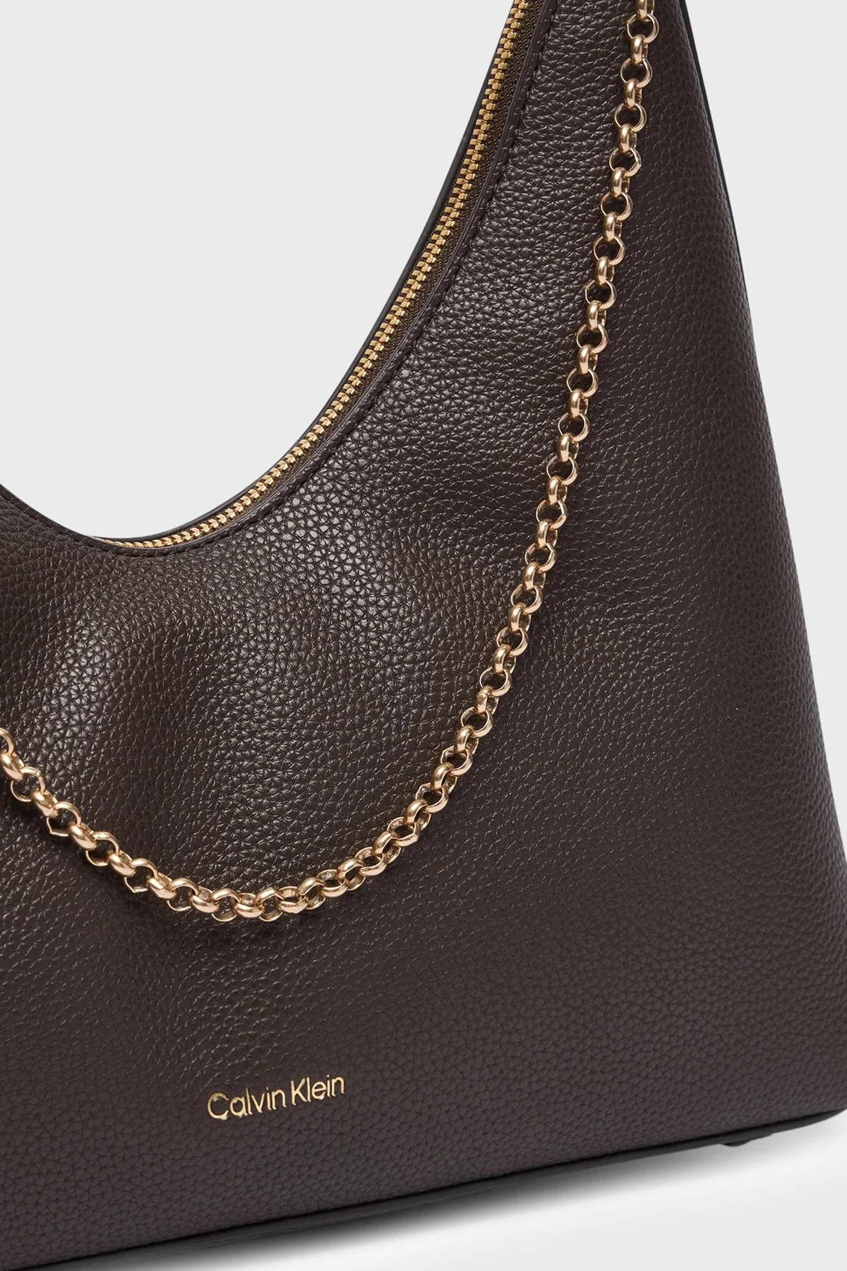 Calvin Klein Zincir Detaylı Ayarlanabilir Askılı LV04F3495GBAL Kadın Çanta LV04F3495G BAL KAHVE - 4
