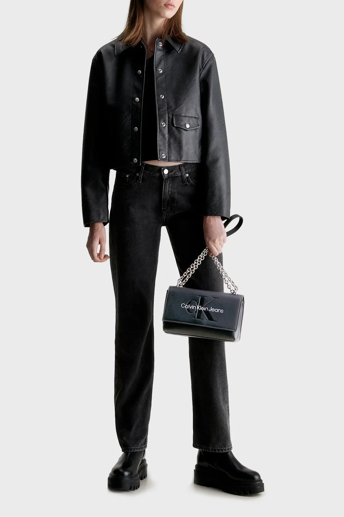 Calvin Klein Zincirli Omuz Askılı K60K6118660GL Bayan Çanta K60K611866 0GL SİYAH - 2