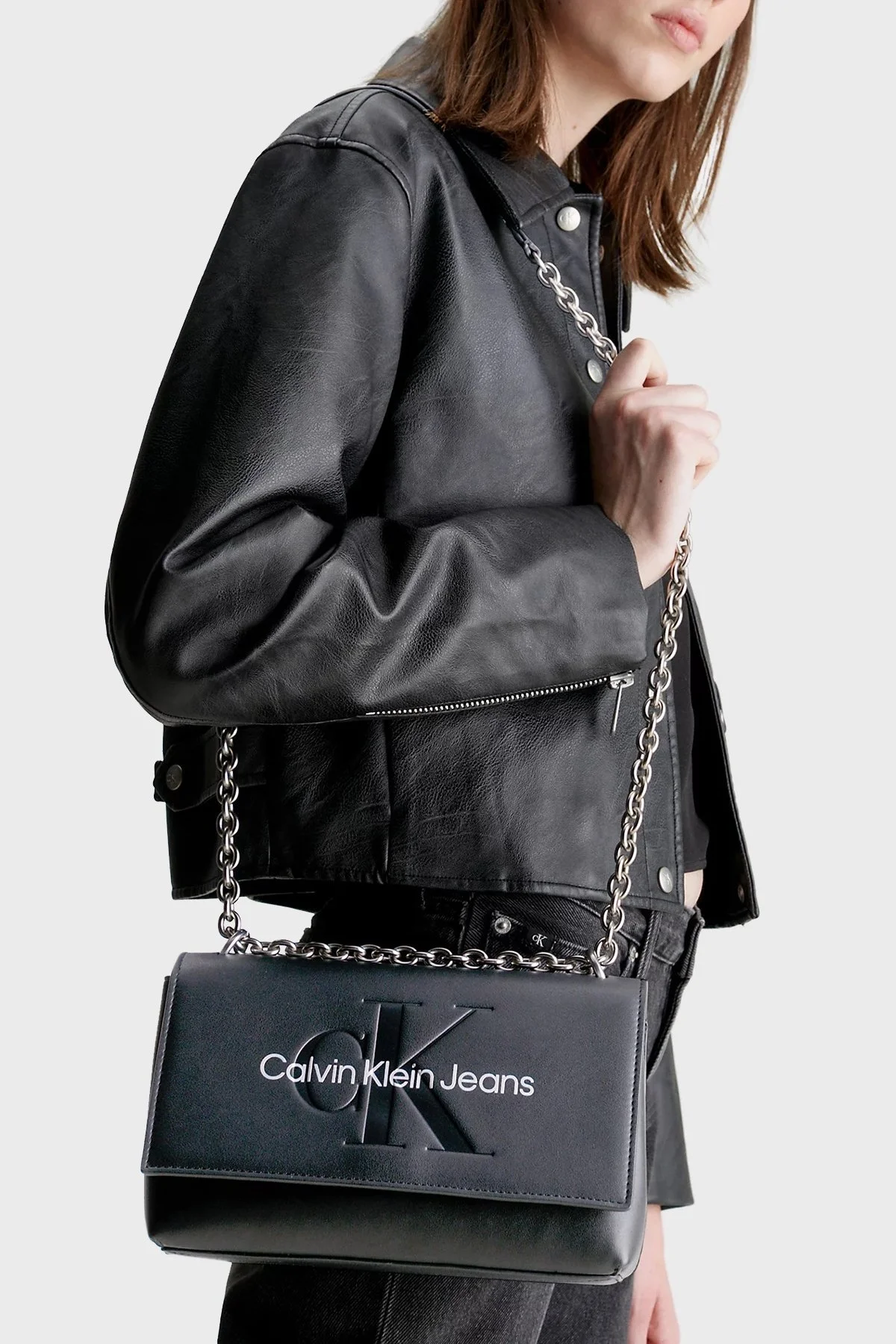 Calvin Klein Zincirli Omuz Askılı K60K6118660GL Bayan Çanta K60K611866 0GL SİYAH - 3