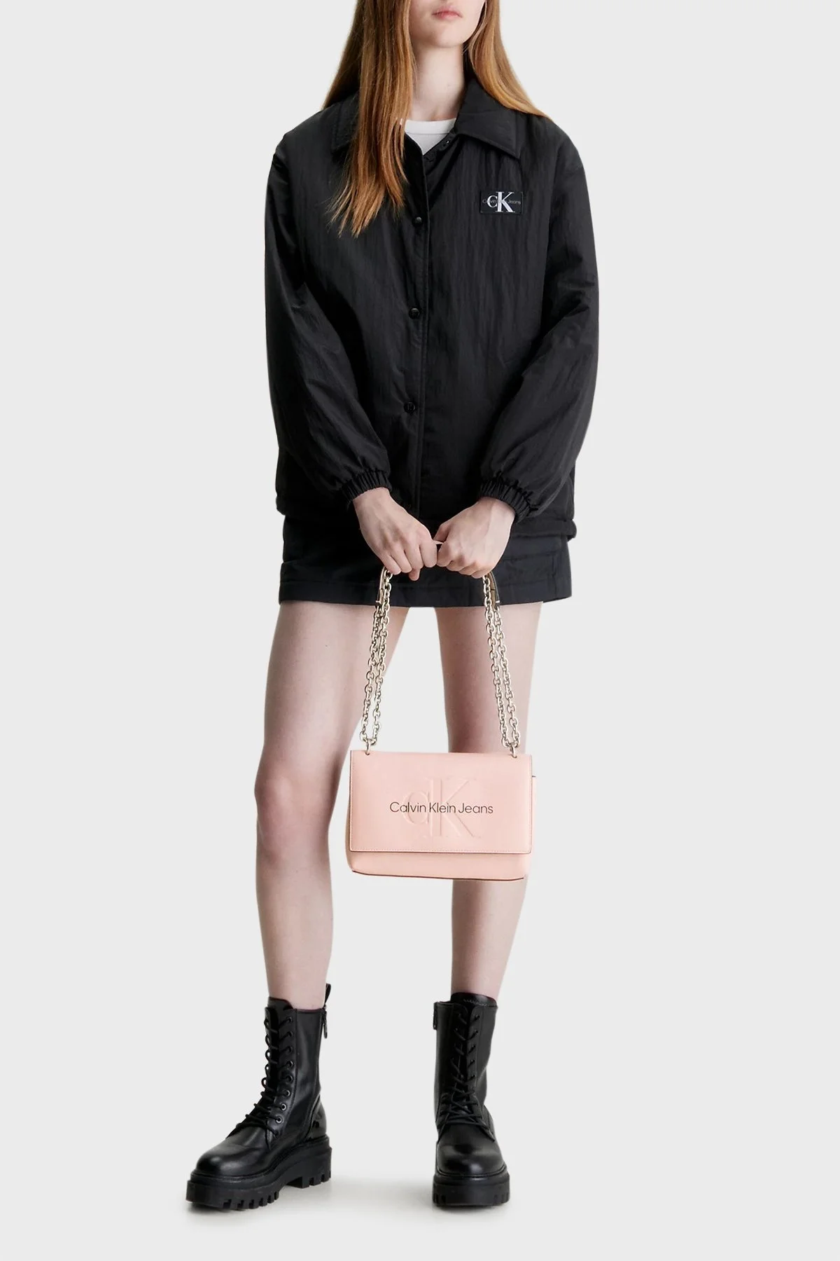 Calvin Klein Zincirli Omuz Askılı K60K611866TFT Bayan Çanta K60K611866 TFT PUDRA - 3