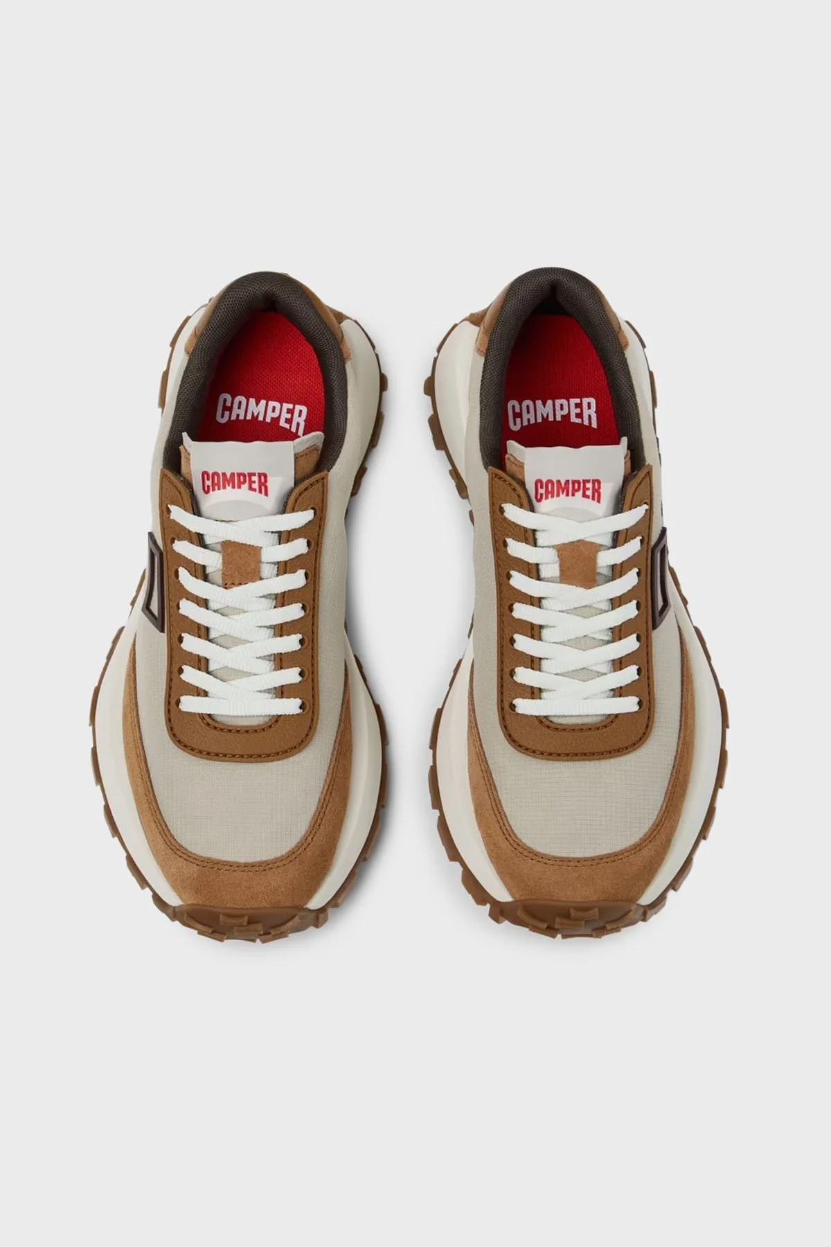 Camper Deri Karışım Logolu Sneaker Bayan Ayakkabı K201462-050 AÇIK GRİ - 3