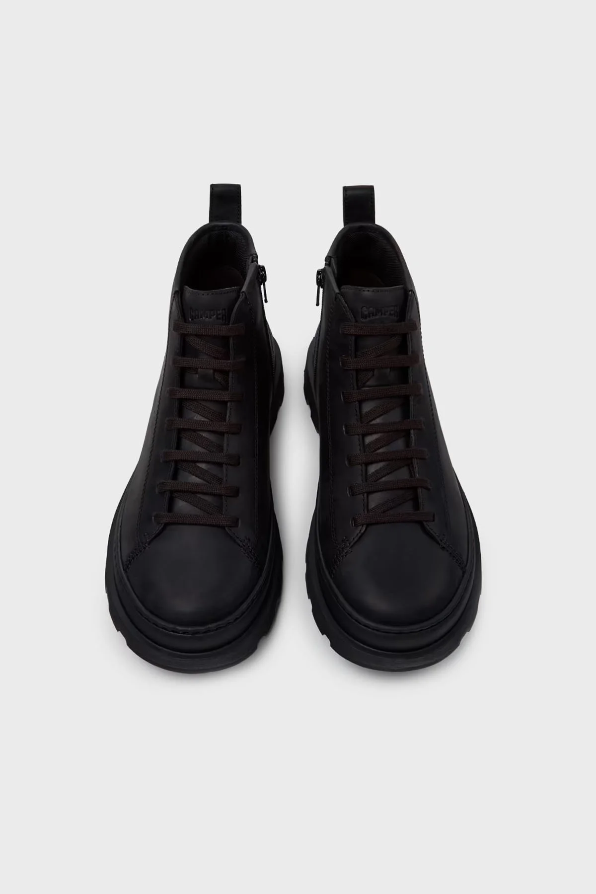 Camper Hakiki Deri Bağcıklı ve Fermuarlı Erkek Bot K300535-001 SİYAH - 3