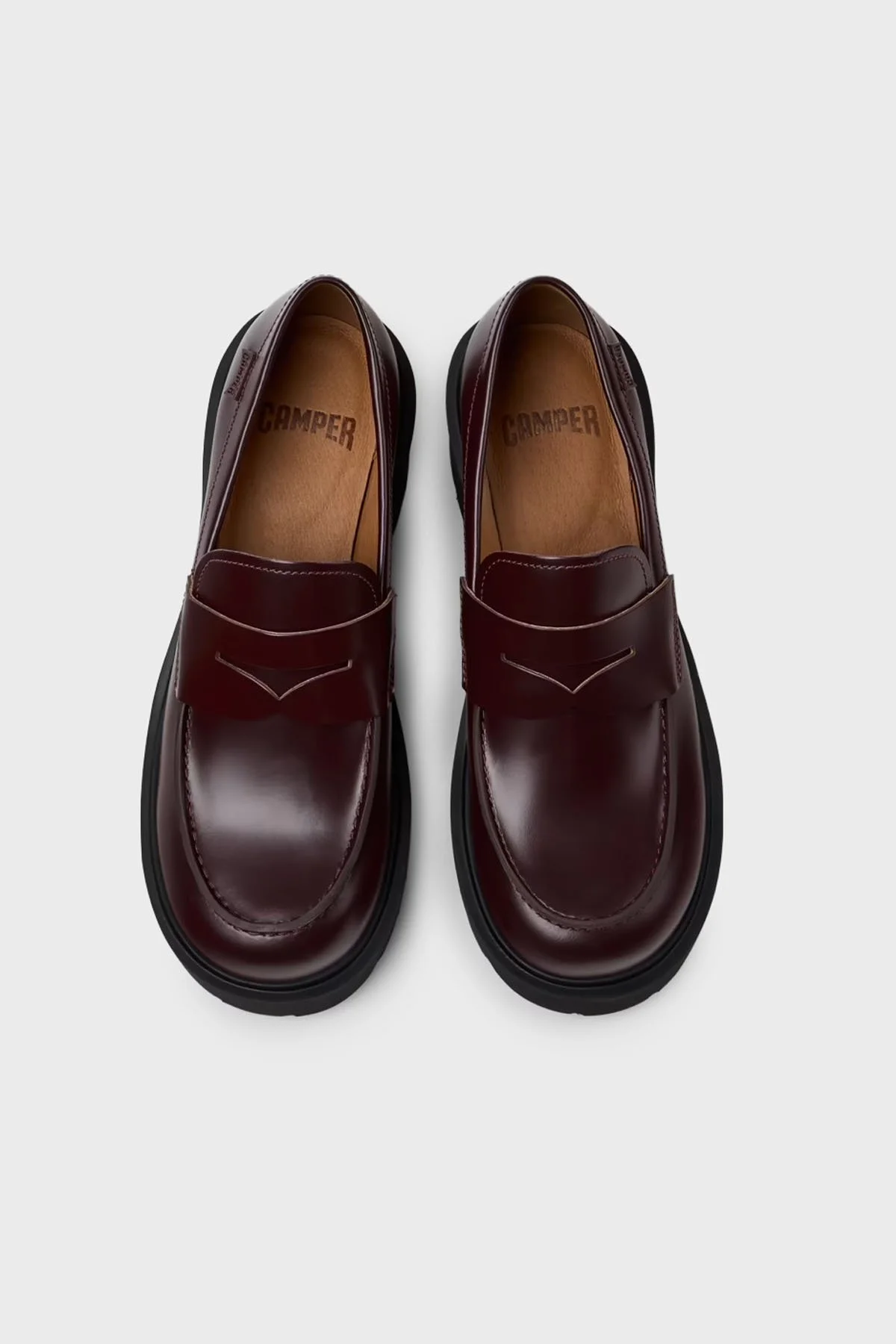 Camper Hakiki Deri Kemer Detaylı Bayan Ayakkabı K201425-030 BORDO - 3