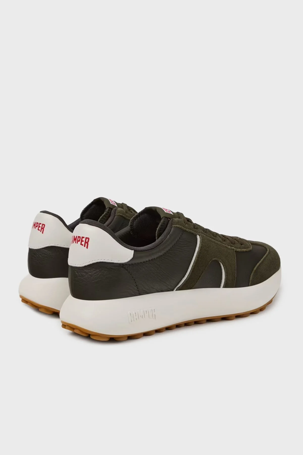 Camper Hakiki Deri Logolu Bağcıklı Sneaker Erkek Ayakkabı K101070-004 KOYU YEŞİL - 3