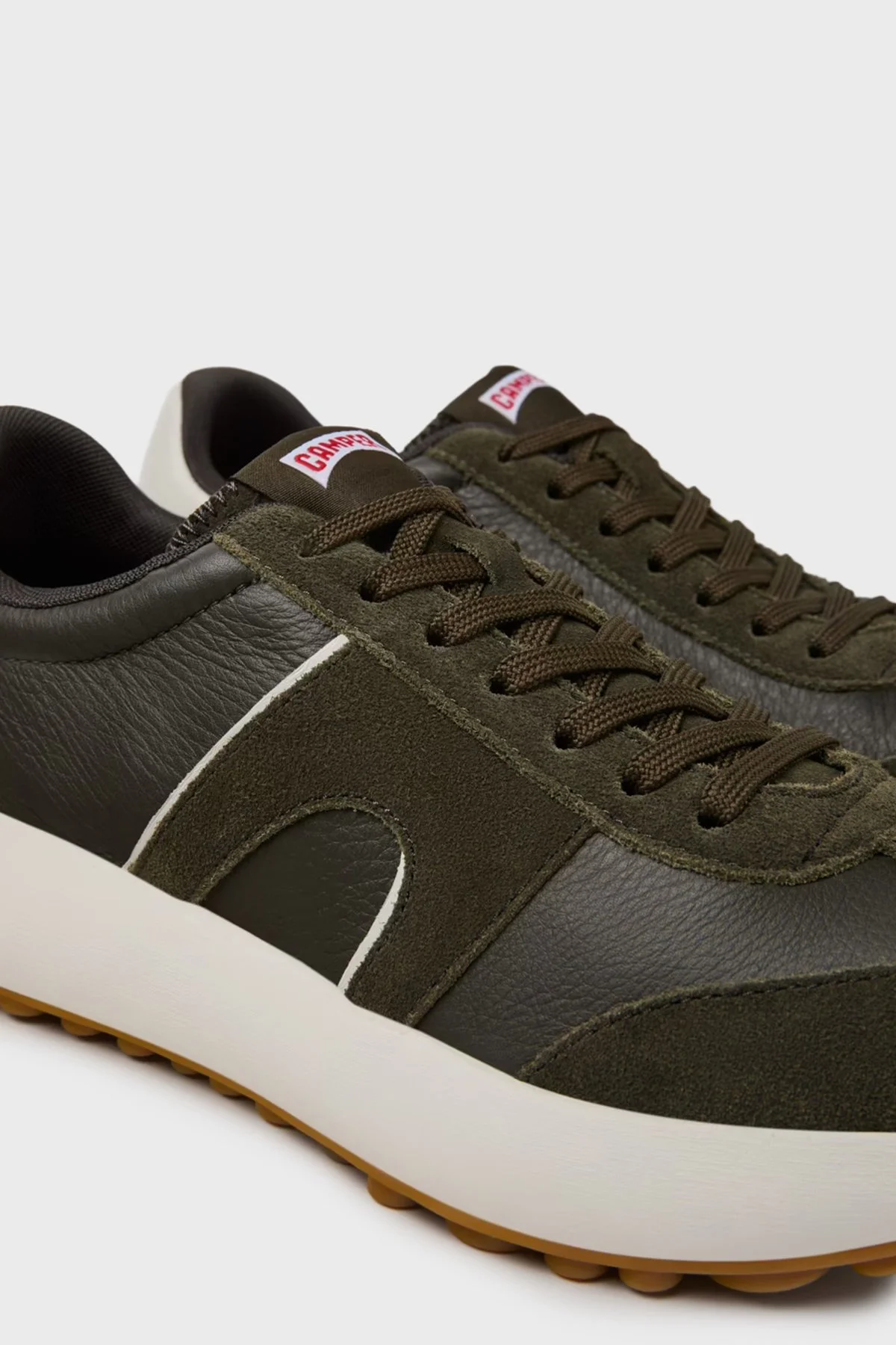 Camper Hakiki Deri Logolu Bağcıklı Sneaker Erkek Ayakkabı K101070-004 KOYU YEŞİL - 4