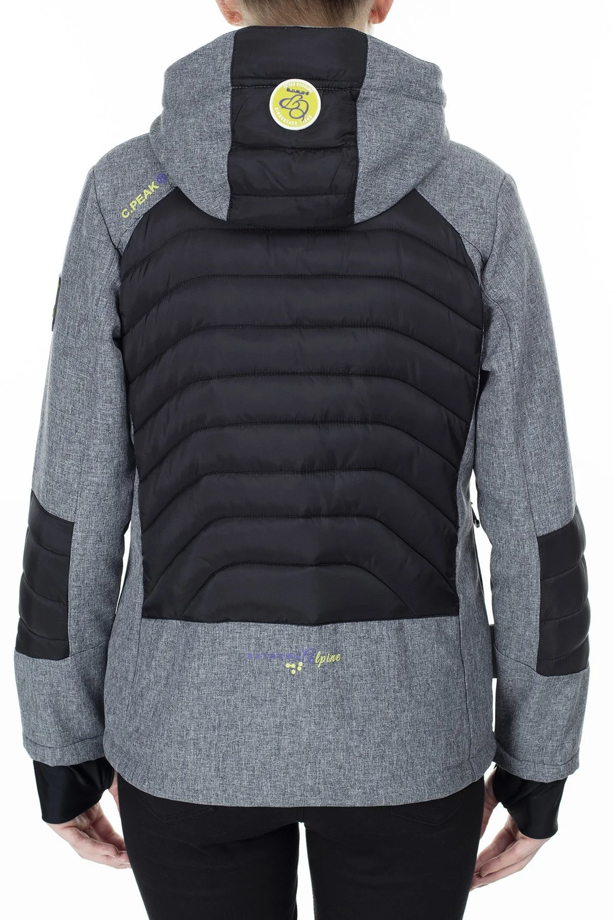 Canadian Peak Çıkarılabilir Kapüşonlu Suya Dayanıklı Outdoor Bayan Mont TENAS GRİ-SİYAH - 3