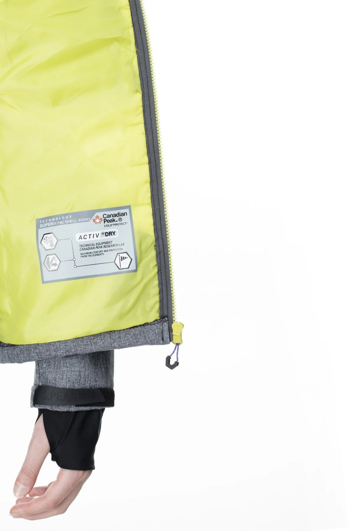 Canadian Peak Çıkarılabilir Kapüşonlu Suya Dayanıklı Outdoor Bayan Mont TENAS GRİ-SİYAH - 8