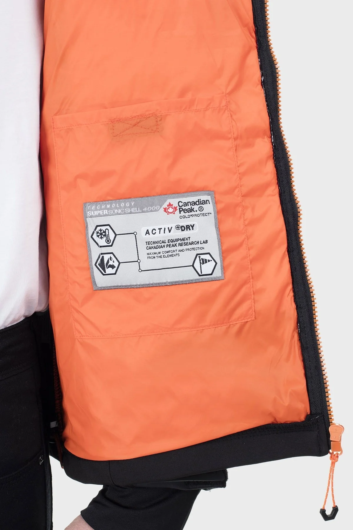 Canadian Peak Kapüşonlu Su Geçirmez 4000 mm Outdoor Erkek Mont TENOX SİYAH - 10