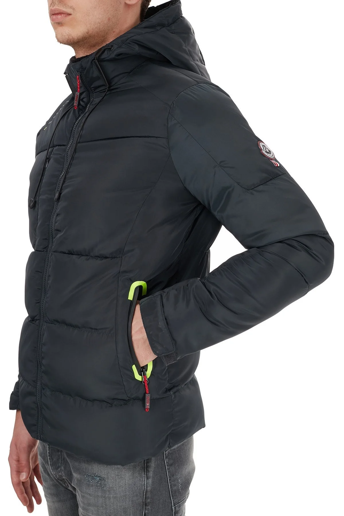 Canadian Peak Kapüşonlu Suya Dayanıklı Outdoor Erkek Parka CARINO KOYU GRİ - 3