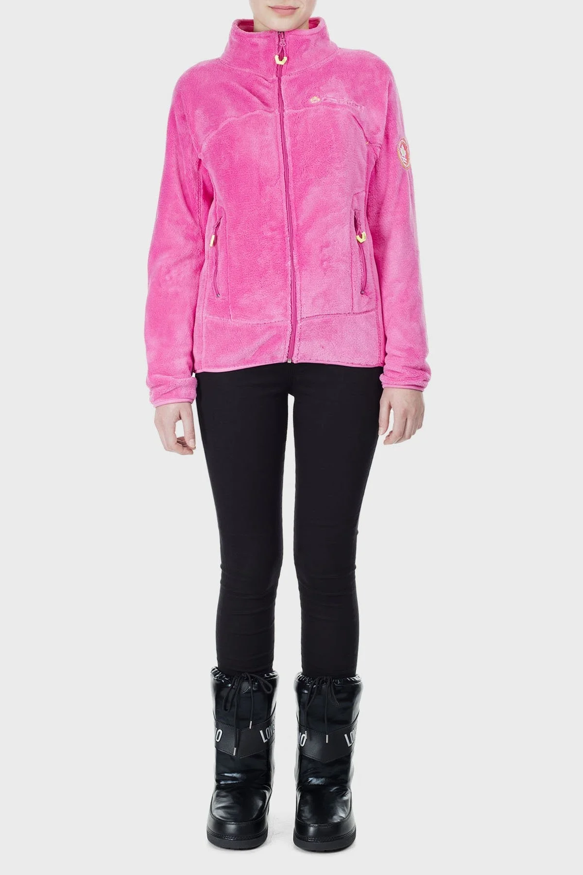 Canadian Peak Yumuşak Dokulu Fermuarlı Outdoor Bayan Polar UDILAS PEMBE - 5