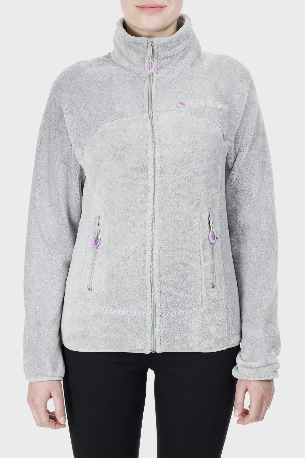 Canadian Peak Yumuşak Dokulu Fermuarlı Outdoor Bayan Polar UDILAS AÇIK GRİ - 2