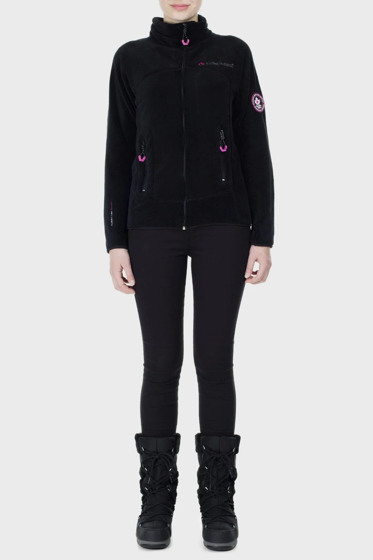 Canadian Peak Yumuşak Dokulu Fermuarlı Outdoor Bayan Polar UDILAS SİYAH - 6