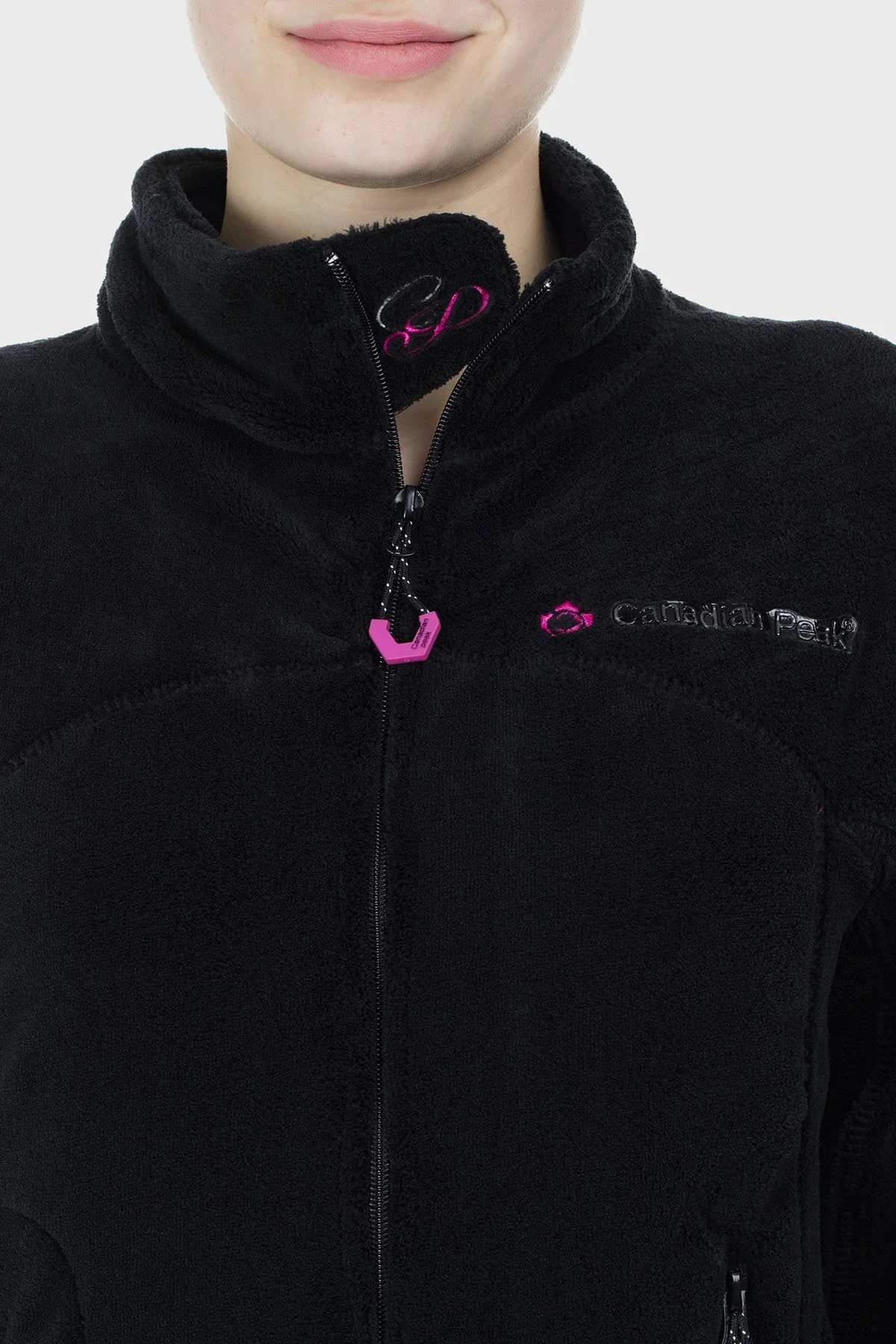 Canadian Peak Yumuşak Dokulu Fermuarlı Outdoor Bayan Polar UDILAS SİYAH - 7