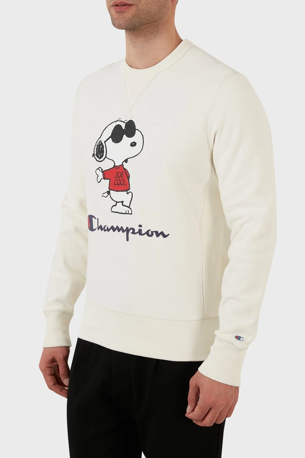 Champion Baskılı Regular Fit Bisiklet Yaka % 100 Pamuk Erkek Sweat 217798 ALAB ASTER BEJ - 3