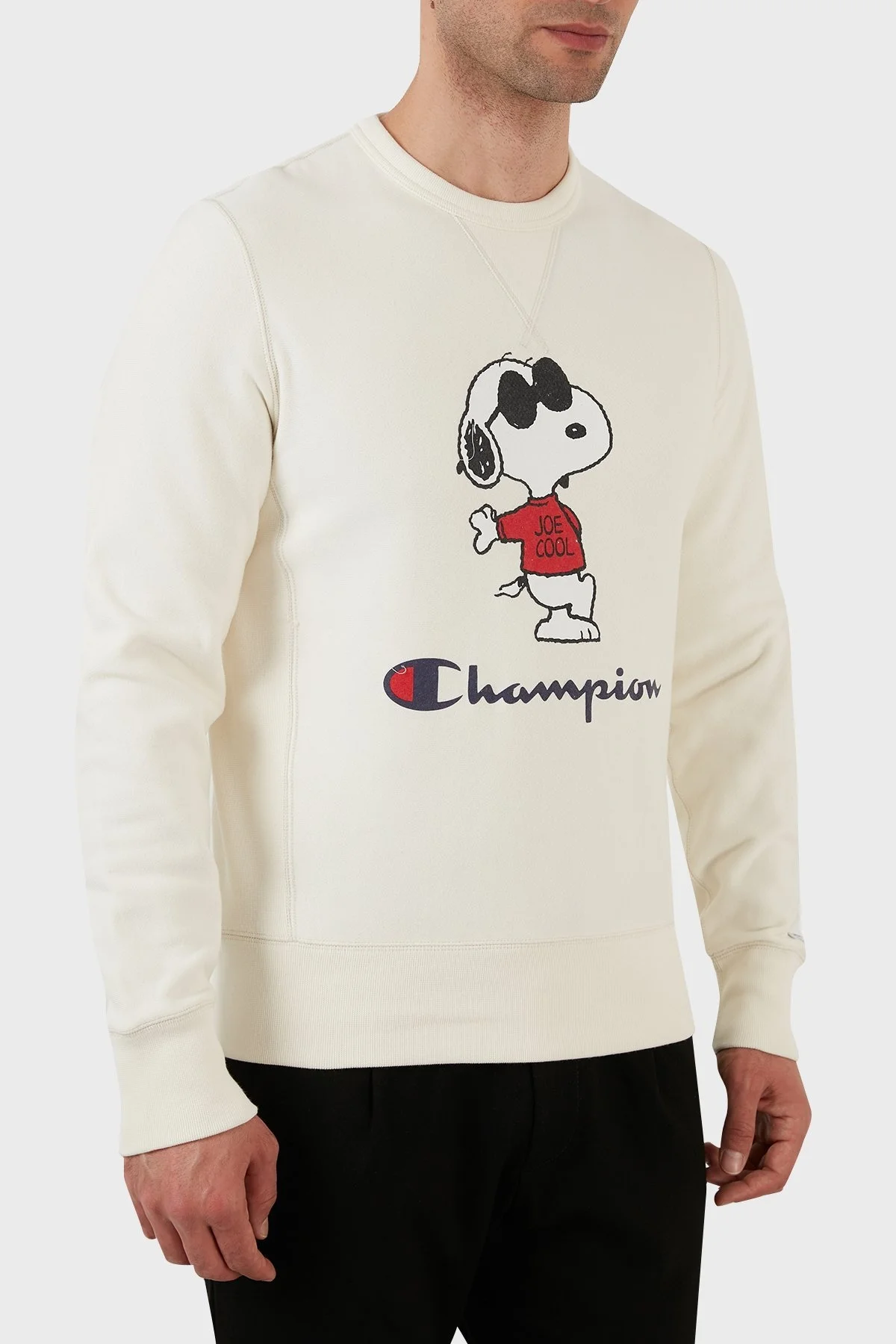 Champion Baskılı Regular Fit Bisiklet Yaka % 100 Pamuk Erkek Sweat 217798 ALAB ASTER BEJ - 4