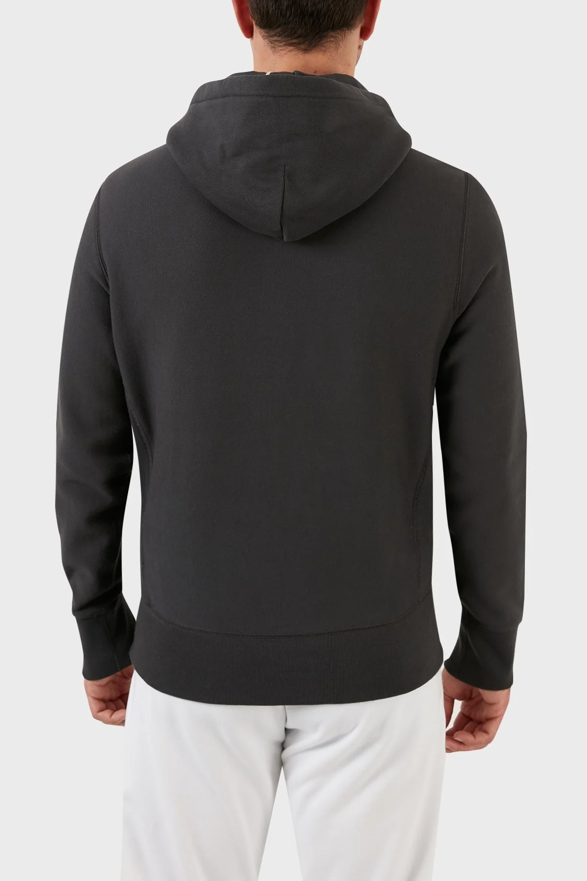 Champion Baskılı Regular Fit Kapüşonlu Kanguru Cepli % 100 Pamuk Erkek Sweat 217799 FADED BLACK FÜME - 2