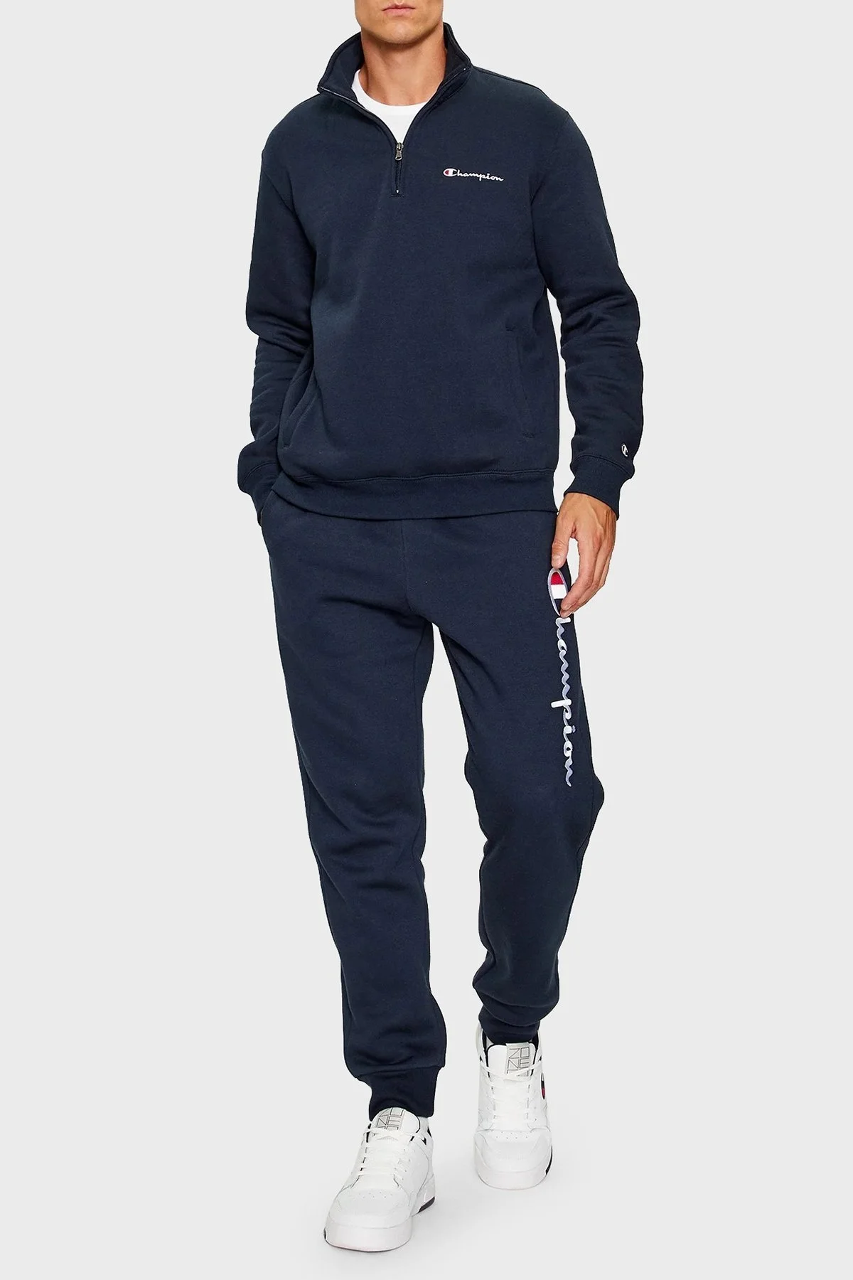 Champion Comfort Fit İçi Polarlı Yarım Fermuarlı Erkek Sweat 219213 NNY BS501 LACİVERT - 3