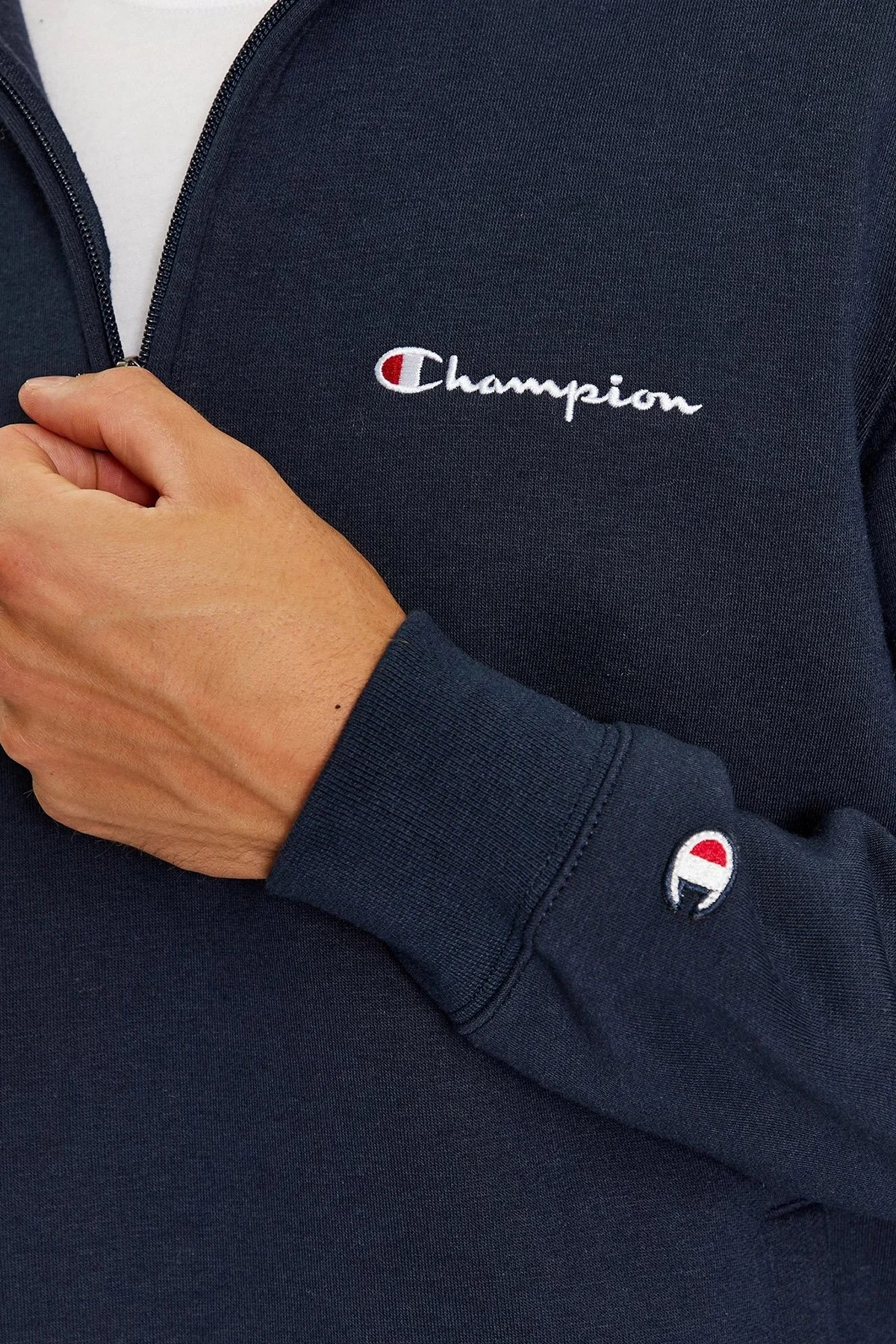 Champion Comfort Fit İçi Polarlı Yarım Fermuarlı Erkek Sweat 219213 NNY BS501 LACİVERT - 5