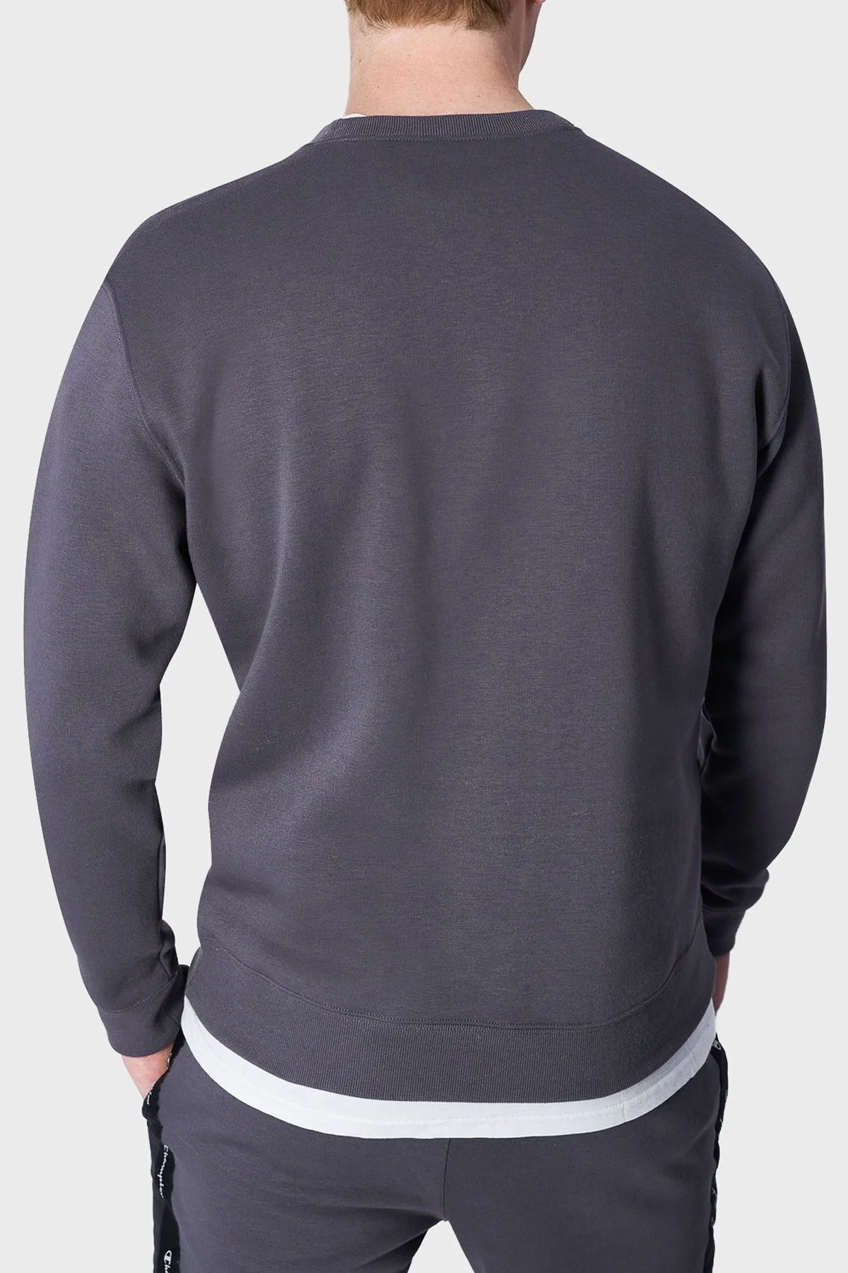 Champion Jakar Bantlı İçi Polarlı Bisiklet Yaka Comfort Fit Erkek Sweat 219093 EBN ES508 ANTRASİT - 3