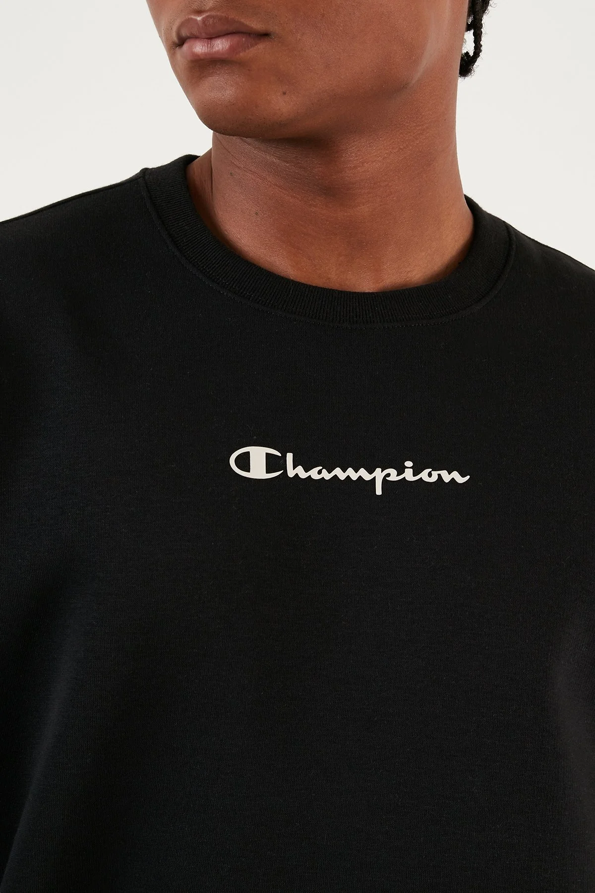 Champion Jakar Bantlı İçi Polarlı Bisiklet Yaka Comfort Fit Erkek Sweat 219093 NBK KK001 SİYAH - 5