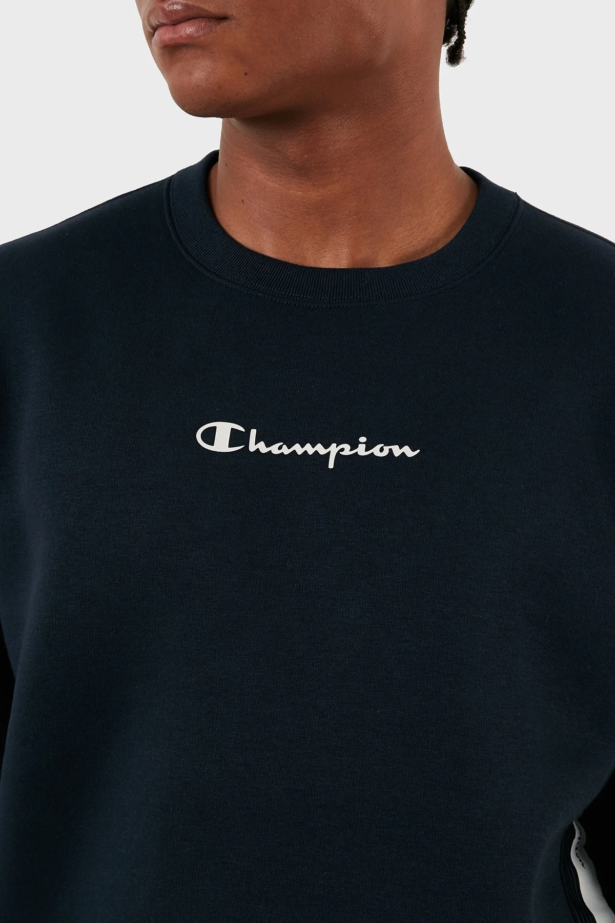 Champion Jakar Bantlı İçi Polarlı Bisiklet Yaka Comfort Fit Erkek Sweat 219093 NNY BS501 LACİVERT - 4