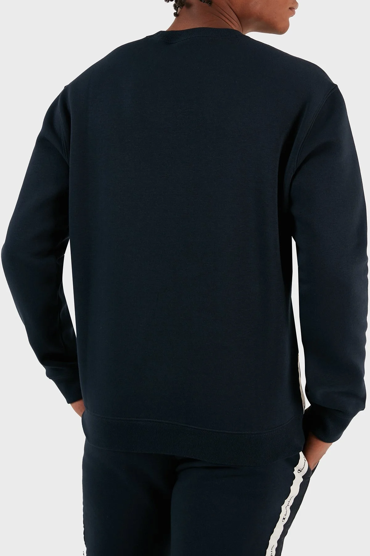 Champion Jakar Bantlı İçi Polarlı Bisiklet Yaka Comfort Fit Erkek Sweat 219093 NNY BS501 LACİVERT - 5