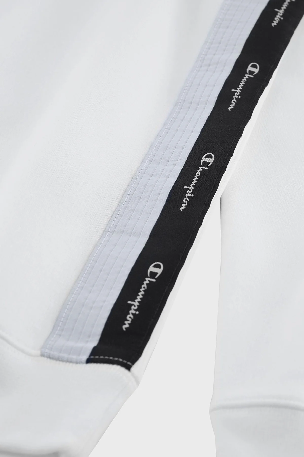 Champion Jakar Bantlı İçi Polarlı Bisiklet Yaka Comfort Fit Erkek Sweat 219093 WHT WW001 BEYAZ - 4