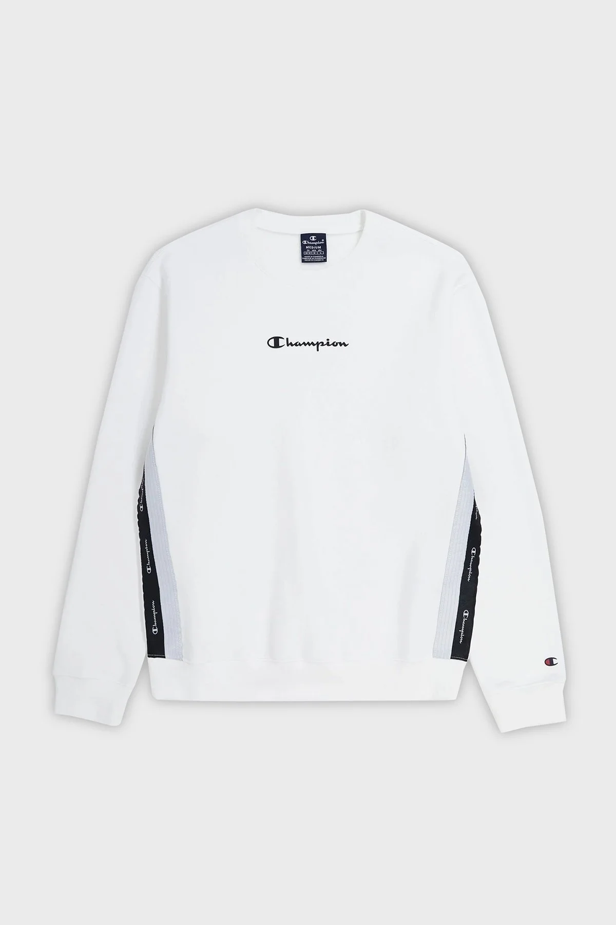 Champion Jakar Bantlı İçi Polarlı Bisiklet Yaka Comfort Fit Erkek Sweat 219093 WHT WW001 BEYAZ - 5