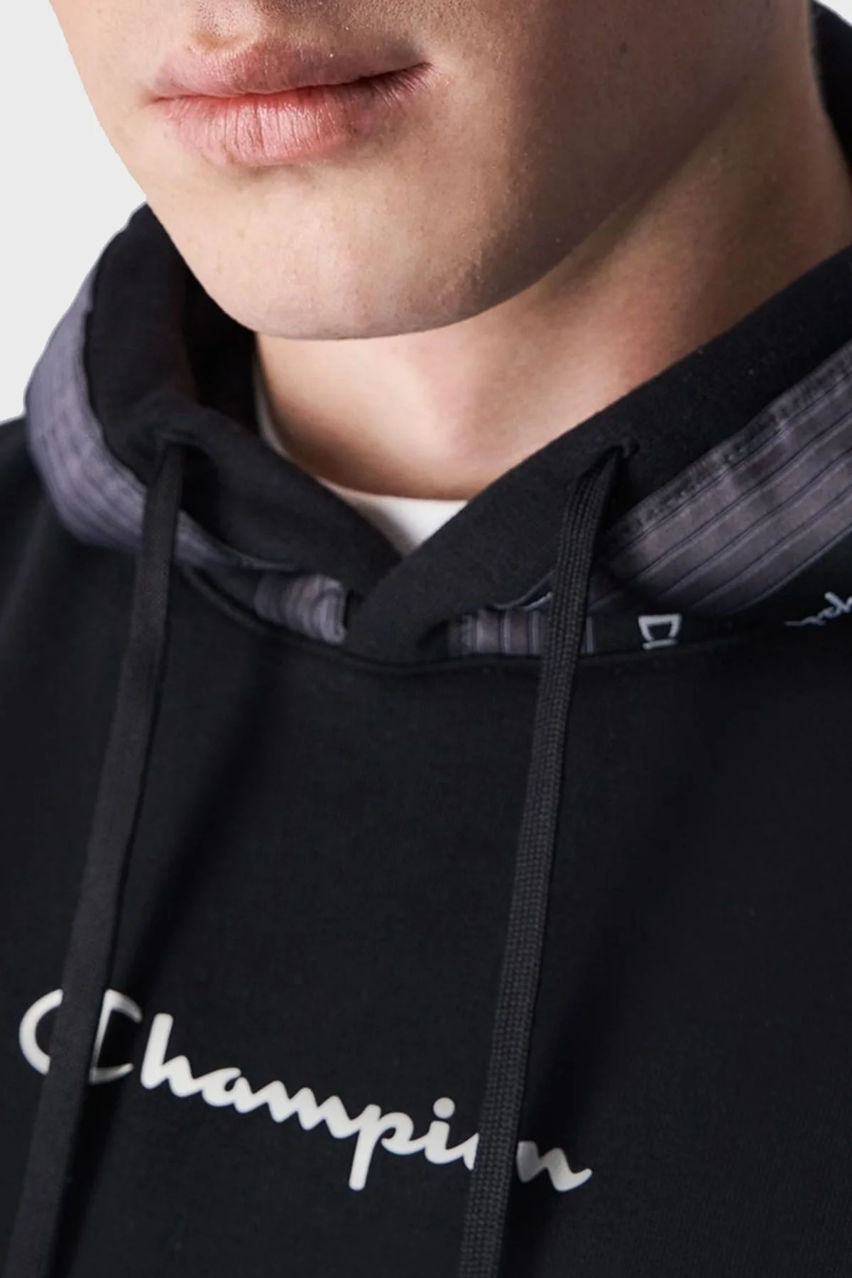 Champion Jakar Bantlı İçi Polarlı Kapüşonlu Comfort Fit Erkek Sweat 219092 NBK KK001 SİYAH - 3