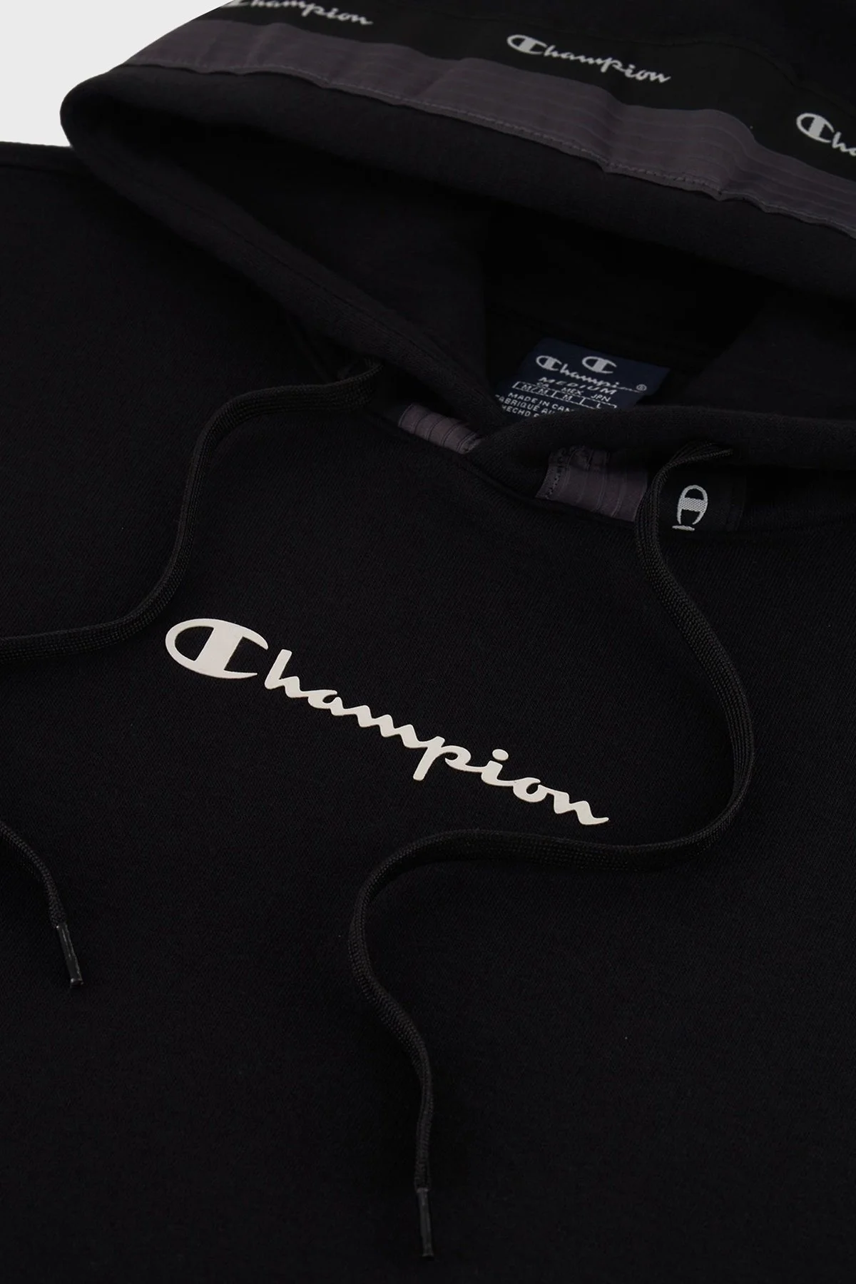 Champion Jakar Bantlı İçi Polarlı Kapüşonlu Comfort Fit Erkek Sweat 219092 NBK KK001 SİYAH - 4