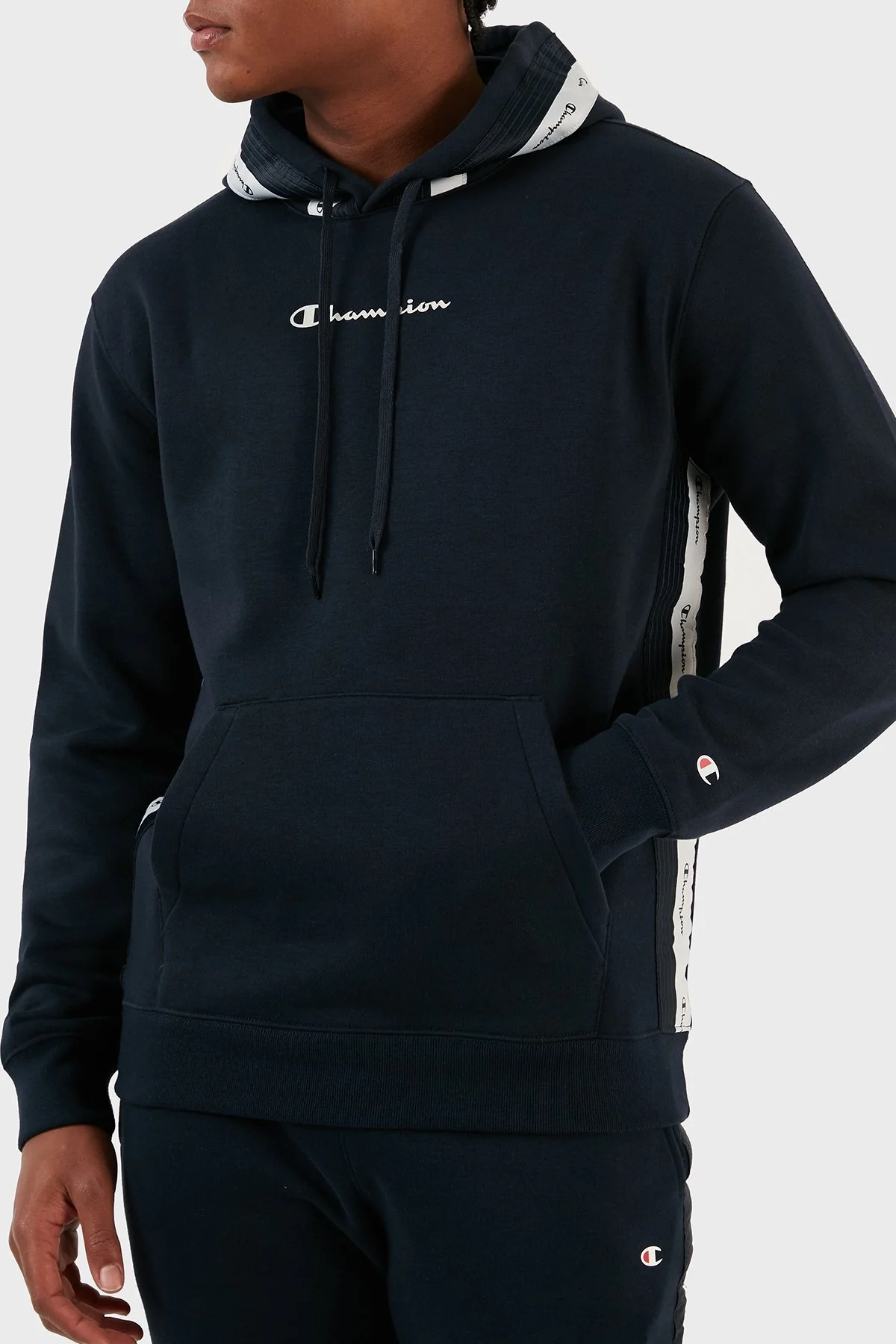 Champion Jakar Bantlı İçi Polarlı Kapüşonlu Comfort Fit Erkek Sweat 219092 NNY BS501 LACİVERT - 1