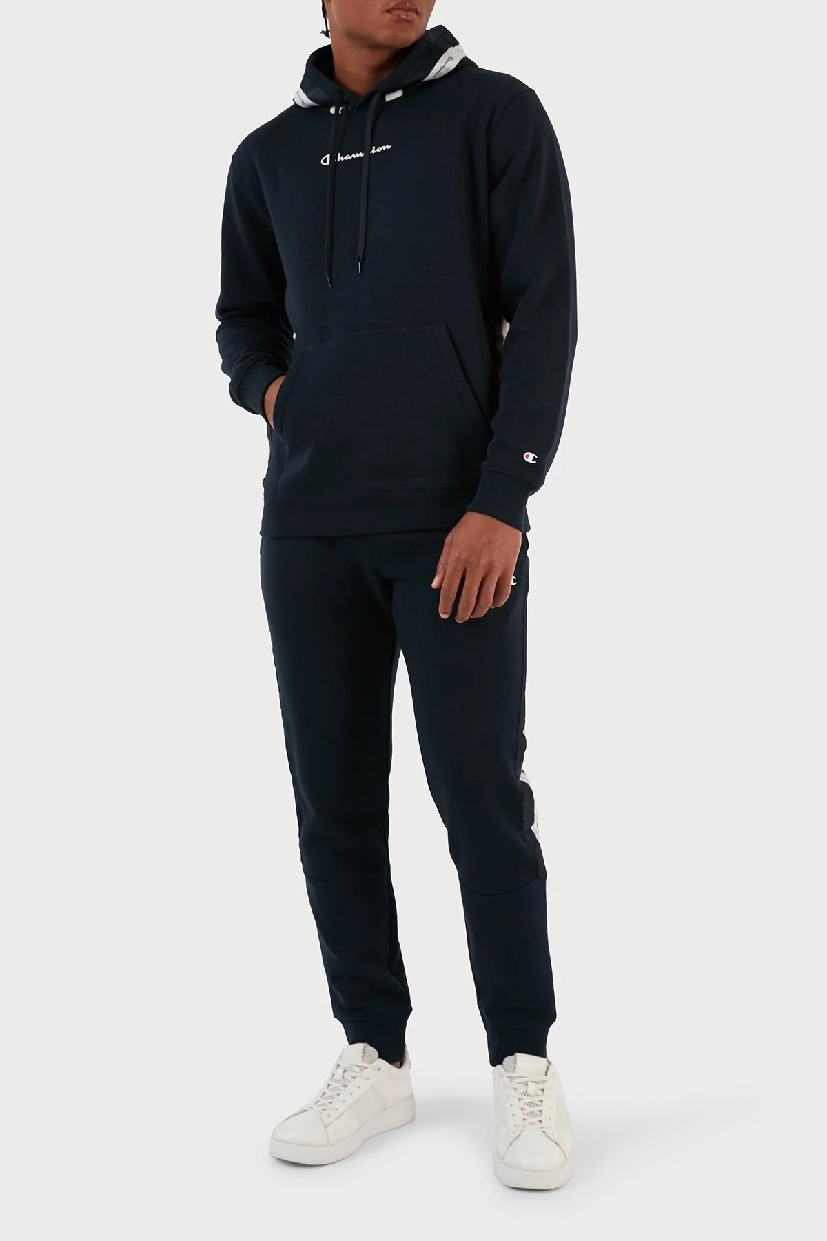 Champion Jakar Bantlı İçi Polarlı Kapüşonlu Comfort Fit Erkek Sweat 219092 NNY BS501 LACİVERT - 4