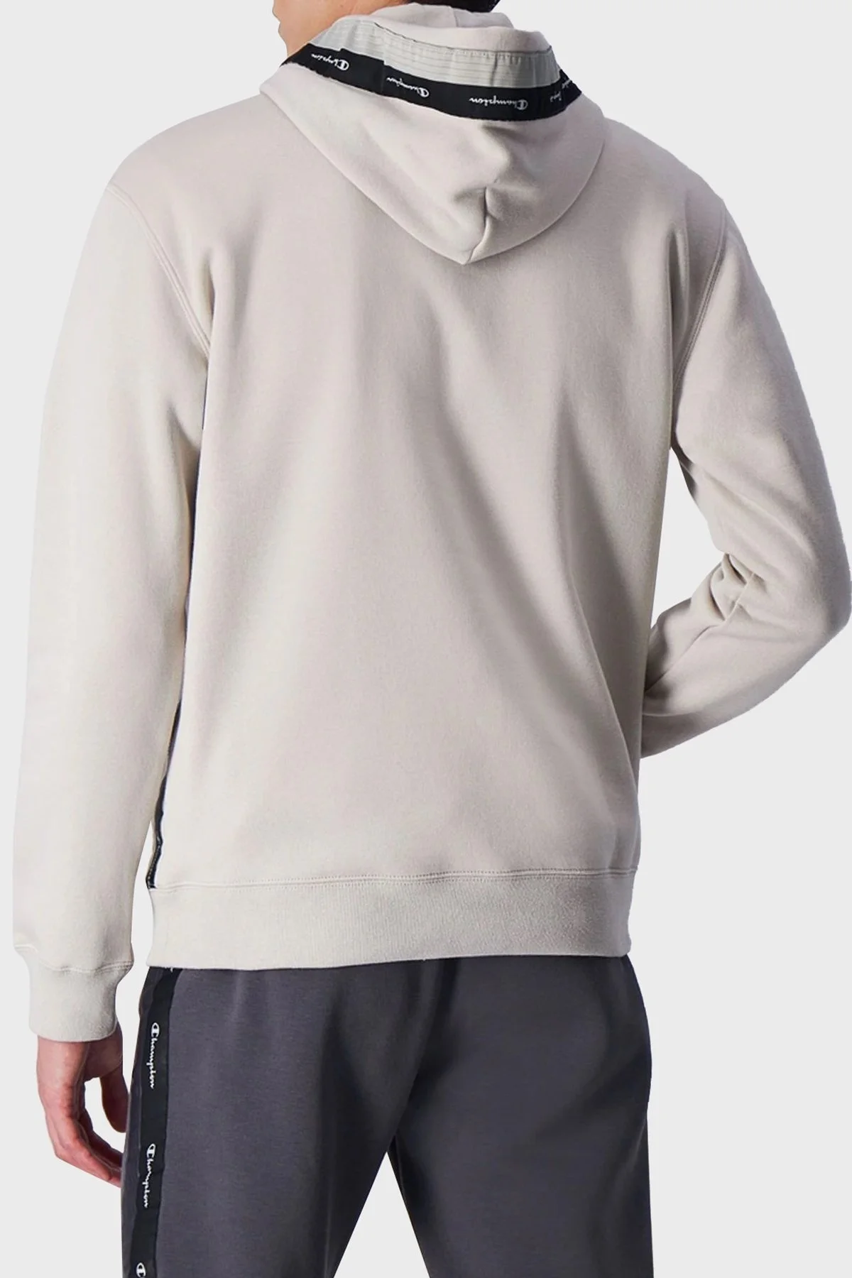 Champion Jakar Bantlı İçi Polarlı Kapüşonlu Comfort Fit Erkek Sweat 219092 SVL ES057 BEJ - 3