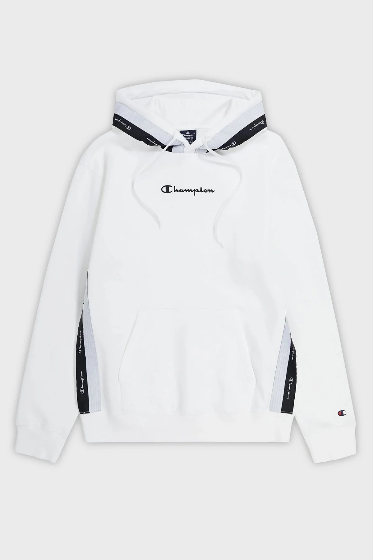 Champion Jakar Bantlı İçi Polarlı Kapüşonlu Comfort Fit Erkek Sweat 219092 WHT WW001 BEYAZ - 5