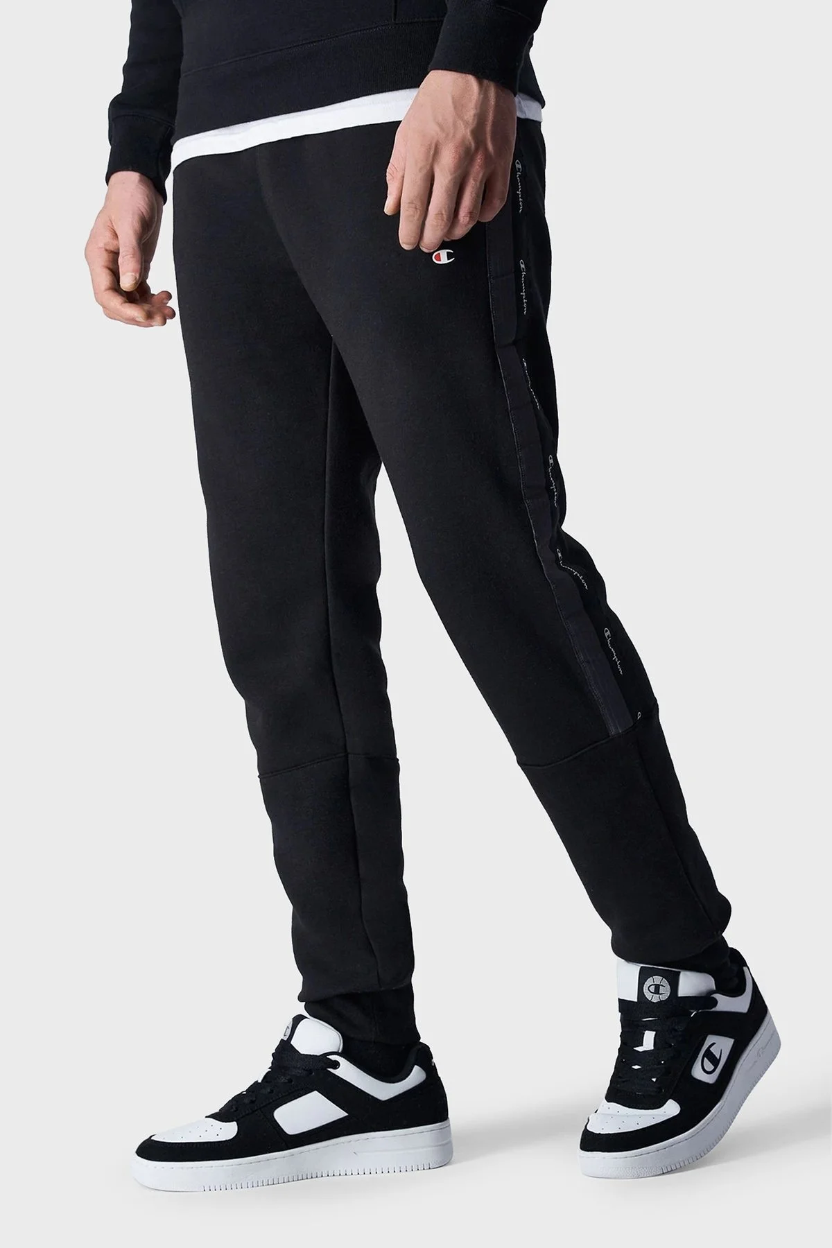 Champion Jakar Bantlı İçi Polarlı Regular Fit Jogger Erkek Pantolon 219096 NBK KK001 SİYAH - 1