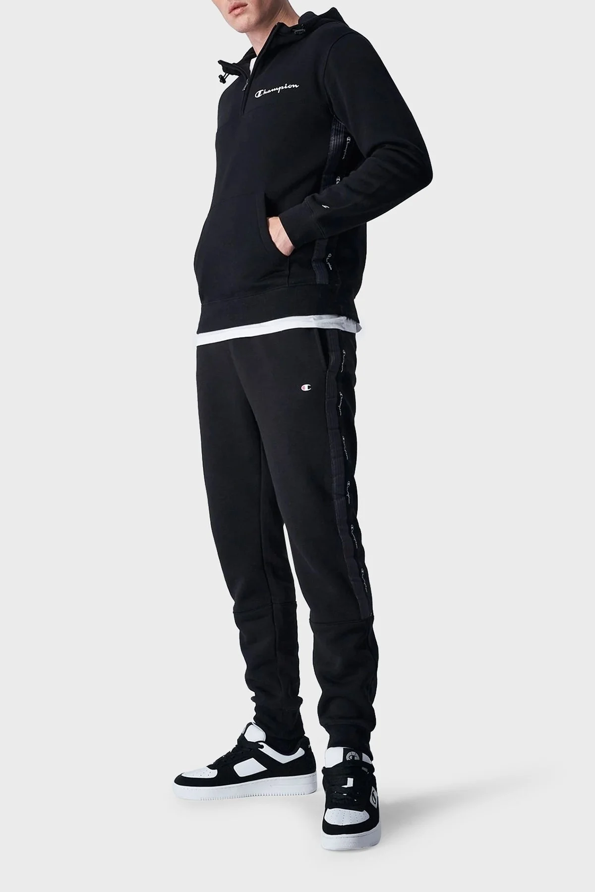 Champion Jakar Bantlı İçi Polarlı Regular Fit Jogger Erkek Pantolon 219096 NBK KK001 SİYAH - 2