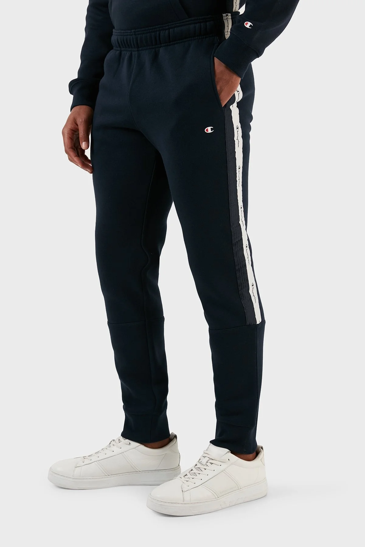 Champion Jakar Bantlı İçi Polarlı Regular Fit Jogger Erkek Pantolon 219096 NNY BS501 LACİVERT - 1