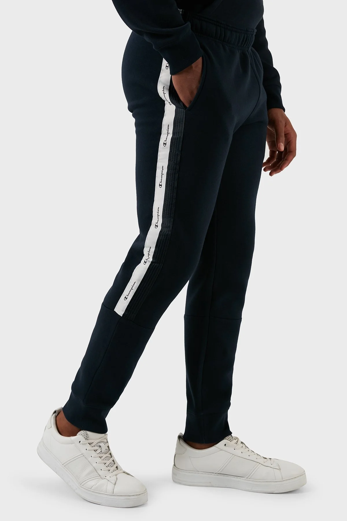 Champion Jakar Bantlı İçi Polarlı Regular Fit Jogger Erkek Pantolon 219096 NNY BS501 LACİVERT - 2